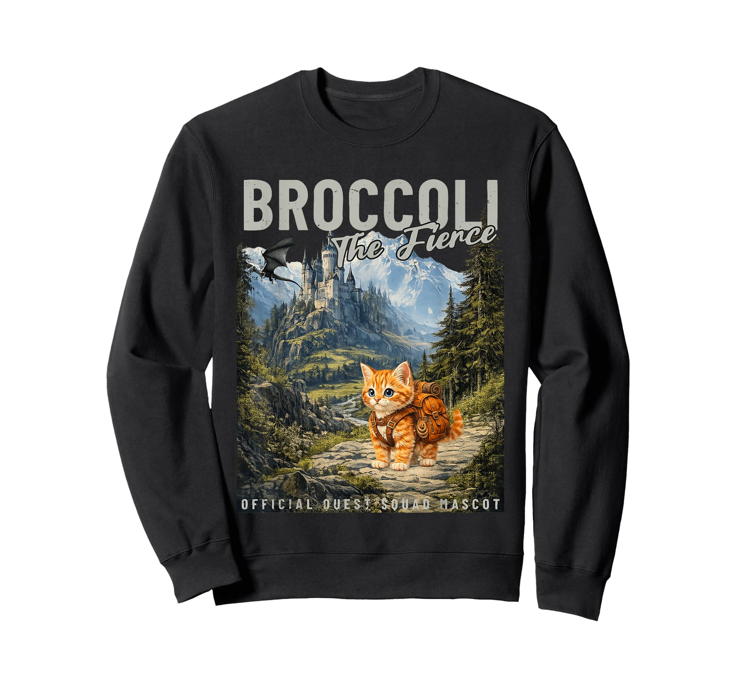 Quest Fantasy Squad Broccoli Funny Cat T-Shirt
