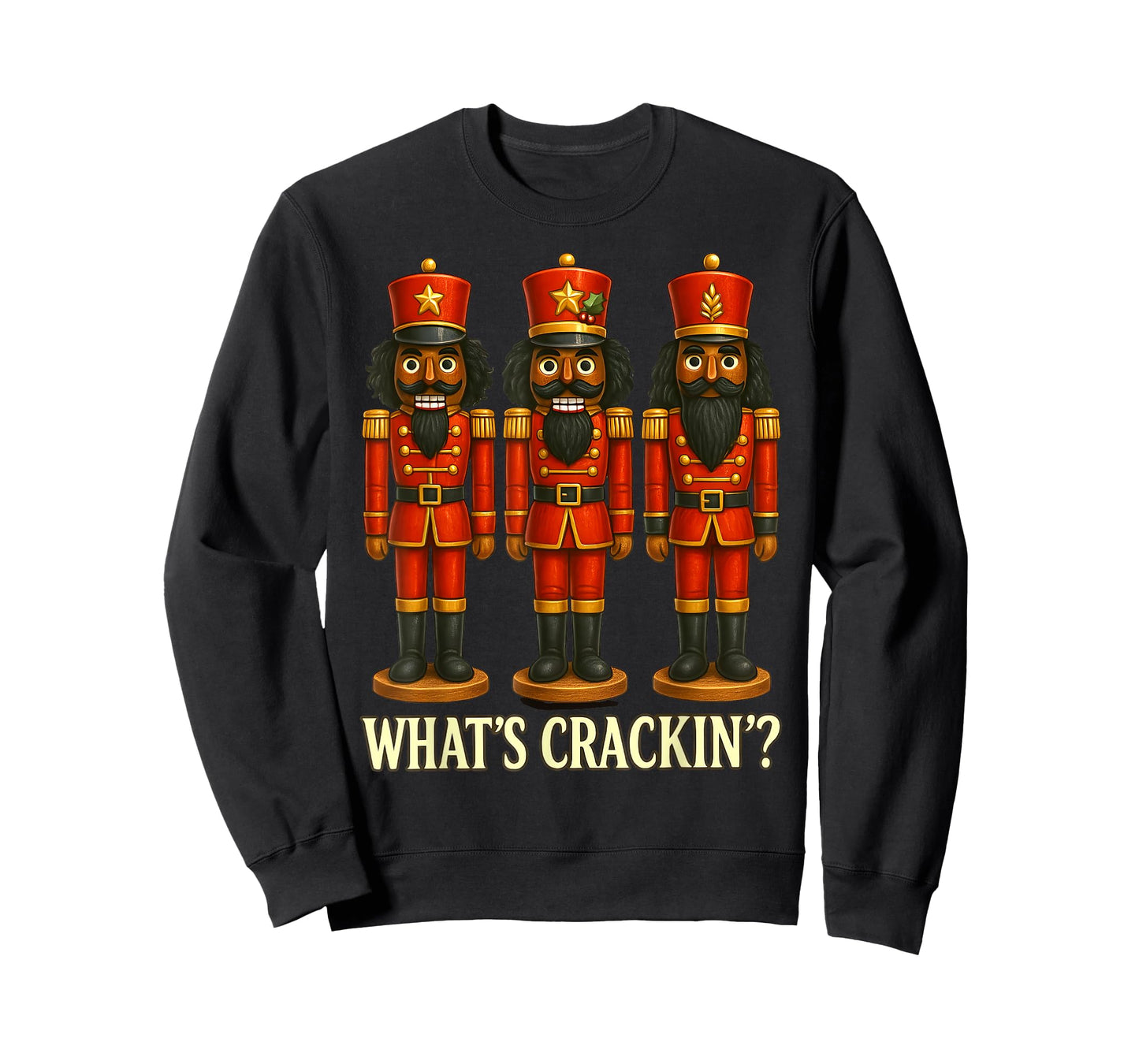 What’s Crackin’? Black Nutcracker Christmas Xmas Holiday T-Shirt