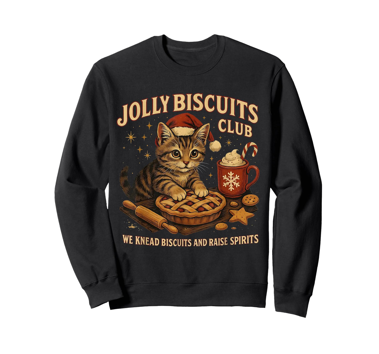 Jolly Biscuits Club We Knead Cat Xmas T-Shirt