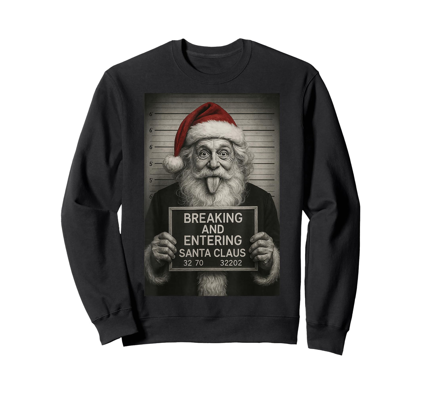 Funny Santa Claus Mugshot Christmas – Santa Xmas T-Shirt