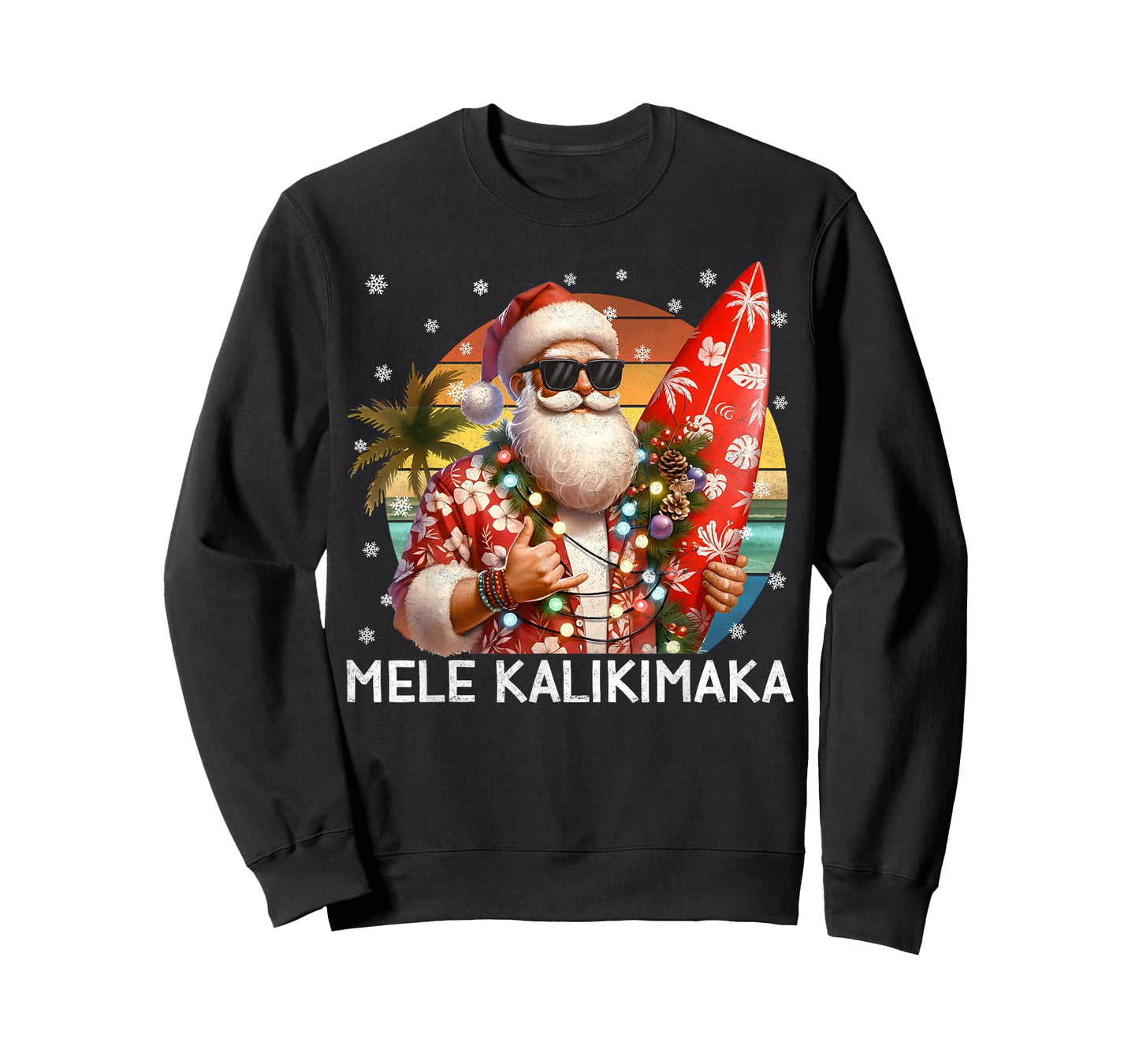 Mele Kalikimaka Retro Santa Rock On Pjs Christmas Xmas Men T-Shirt