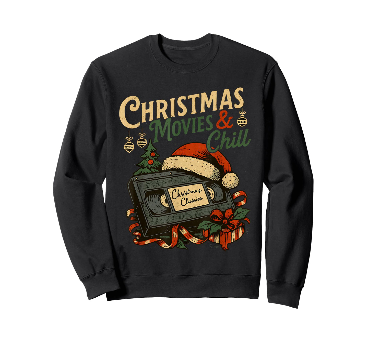 Christmas Movies Chill Vintage Tape Holiday Cozy T-Shirt