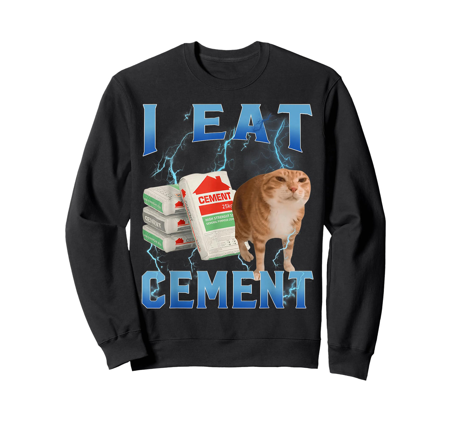 I Eat Cement Funny Cursed Cat Vintage 90s Ironic Cat Lover T-Shirt
