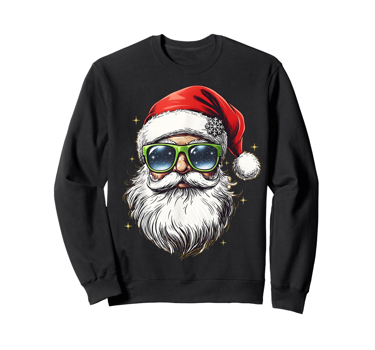Retro Cool Santa Claus Face Sunglasses Christmas Men Boys T-Shirt
