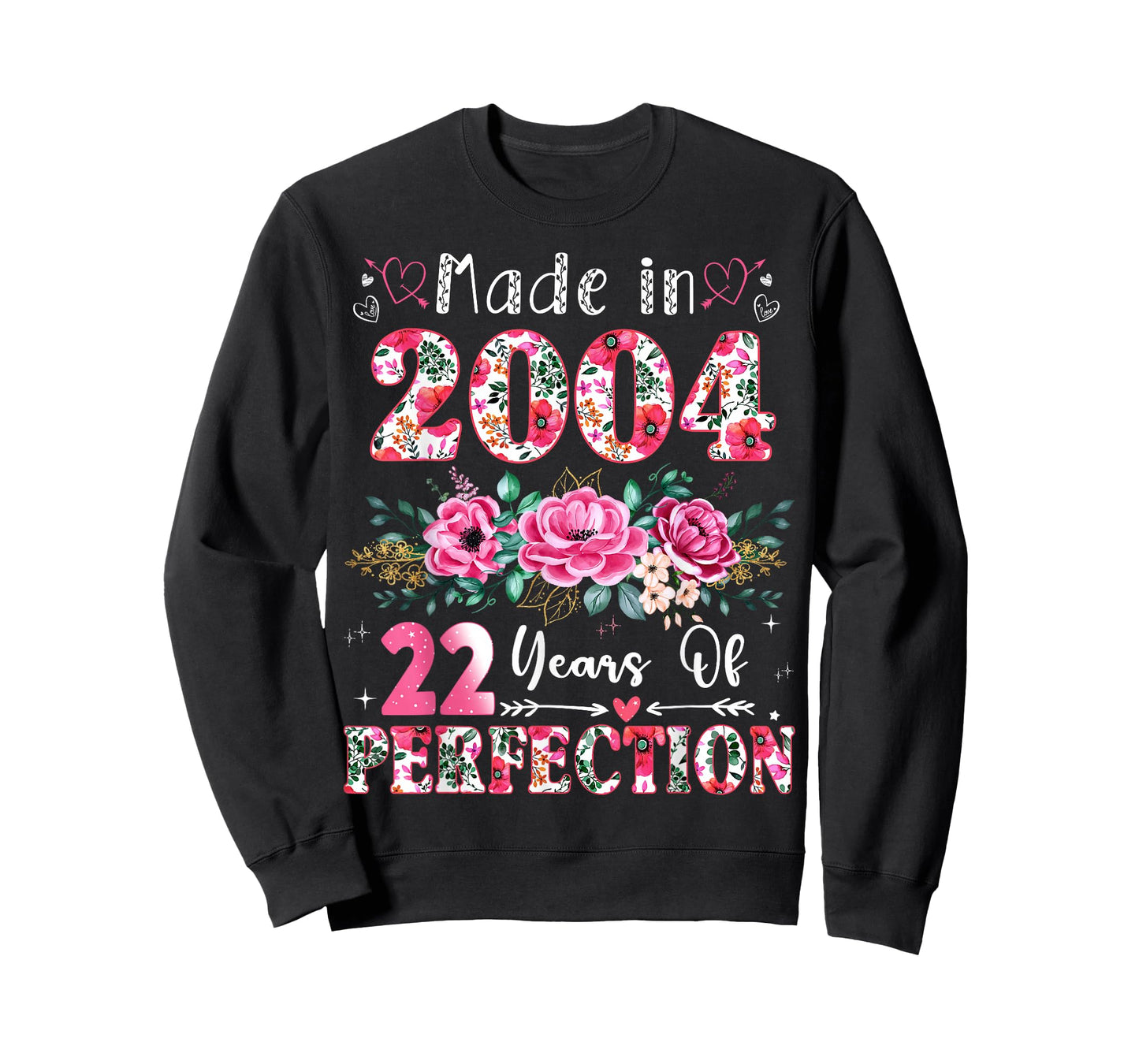 22 Year Old Made in 2004 Floral 22th Birthday Women T-Shirt