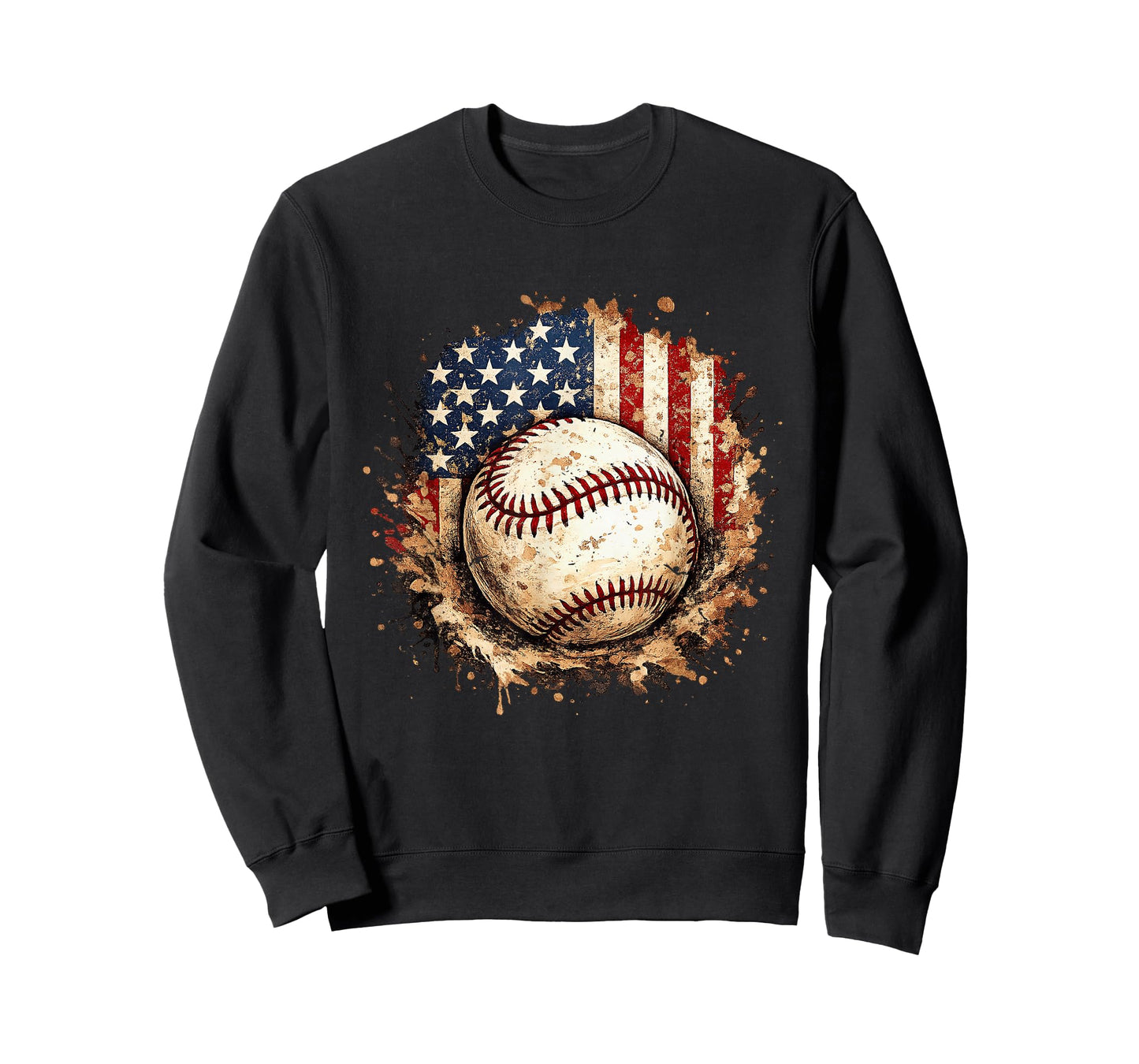 Patriotic Baseball American Flag Vintage T-Shirt