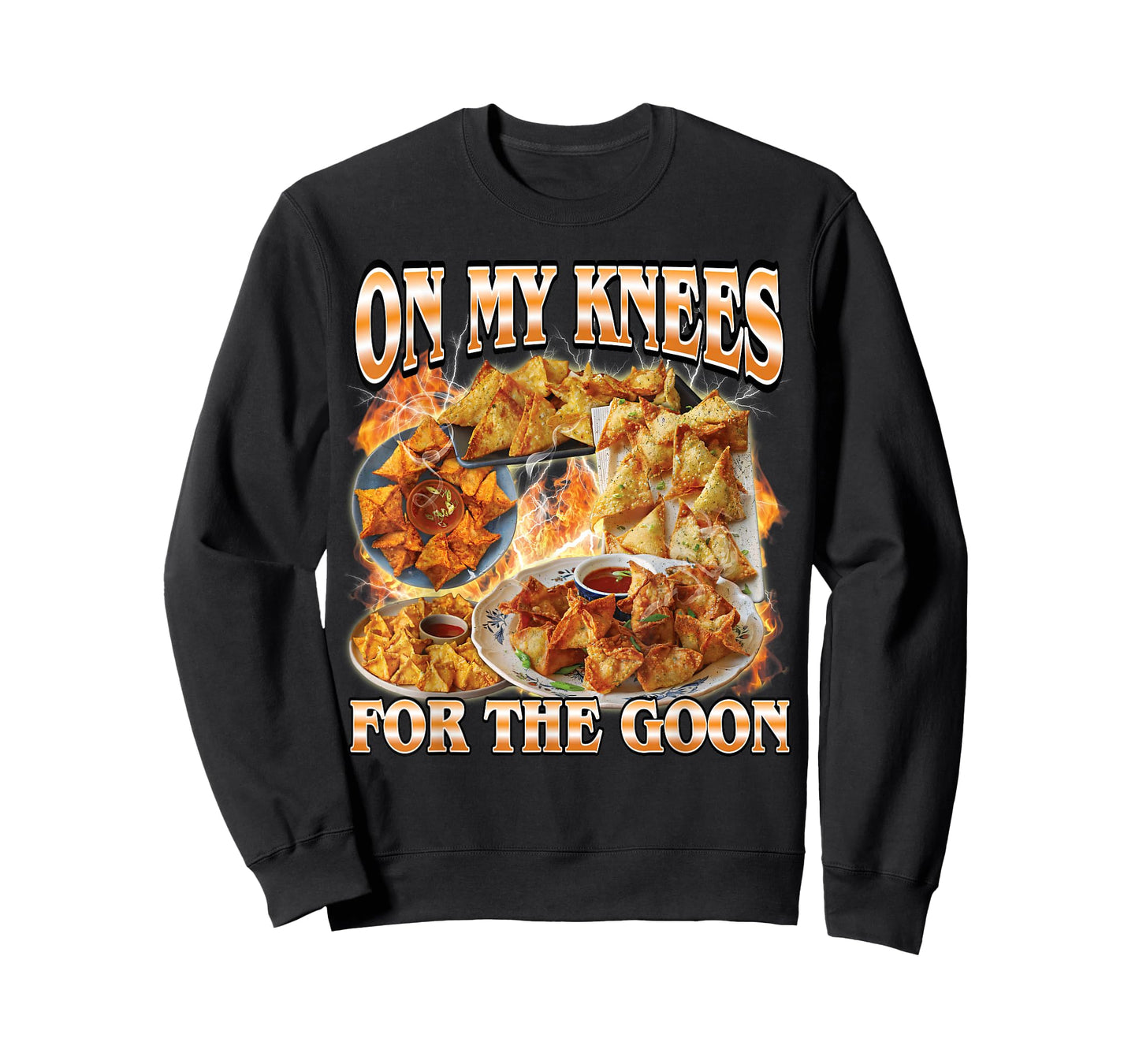 On My Knees Funny Crab Rangoon Meme Bootleg T-Shirt