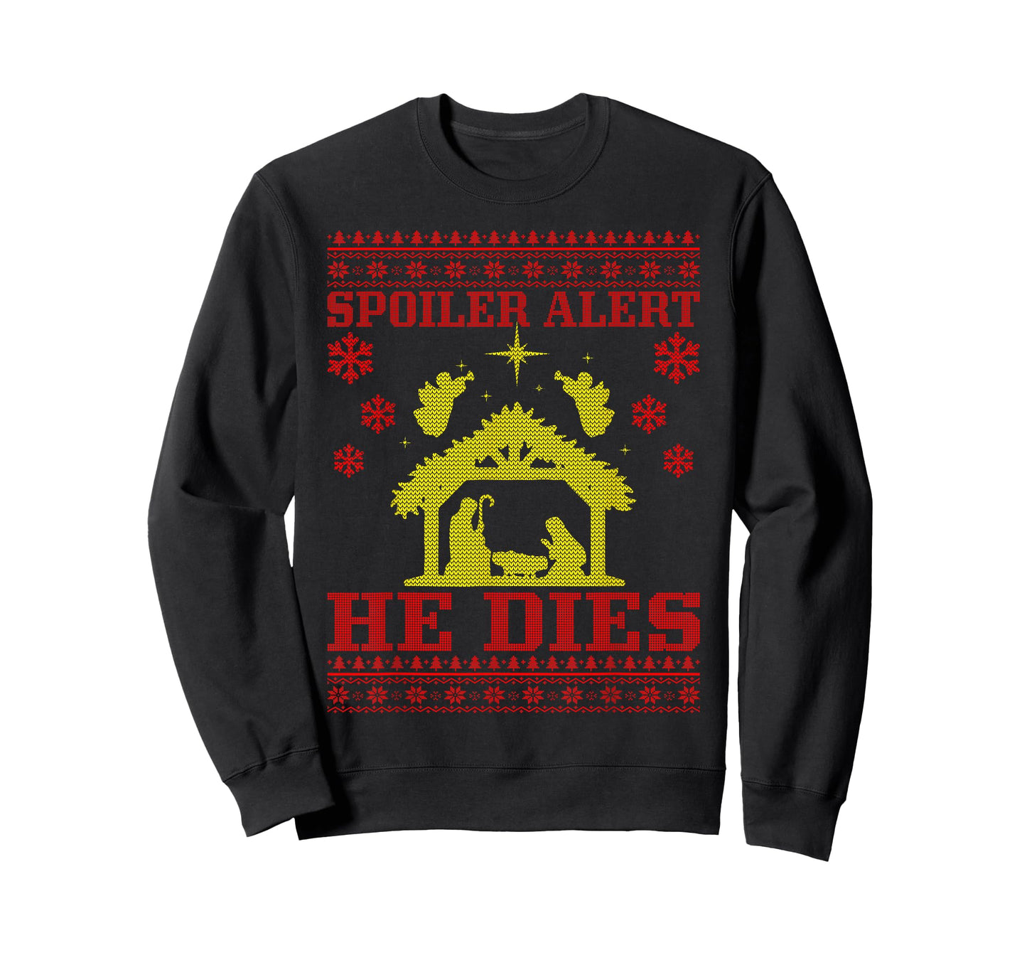 Spoiler-Alert He Christmas Ugly Sweater Nativity T-Shirt