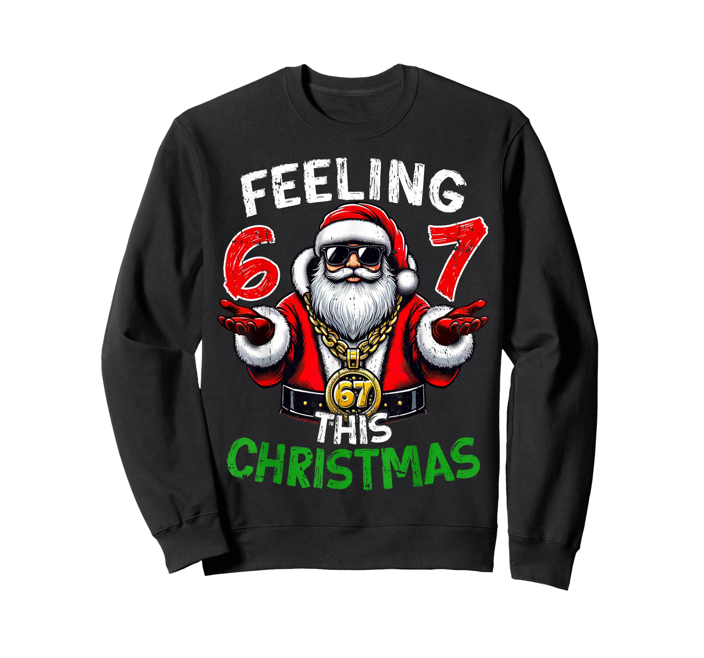 Funny 67 Santa Christmas Shirts Kids Teen Boys 6-7 Six Seven T-Shirt