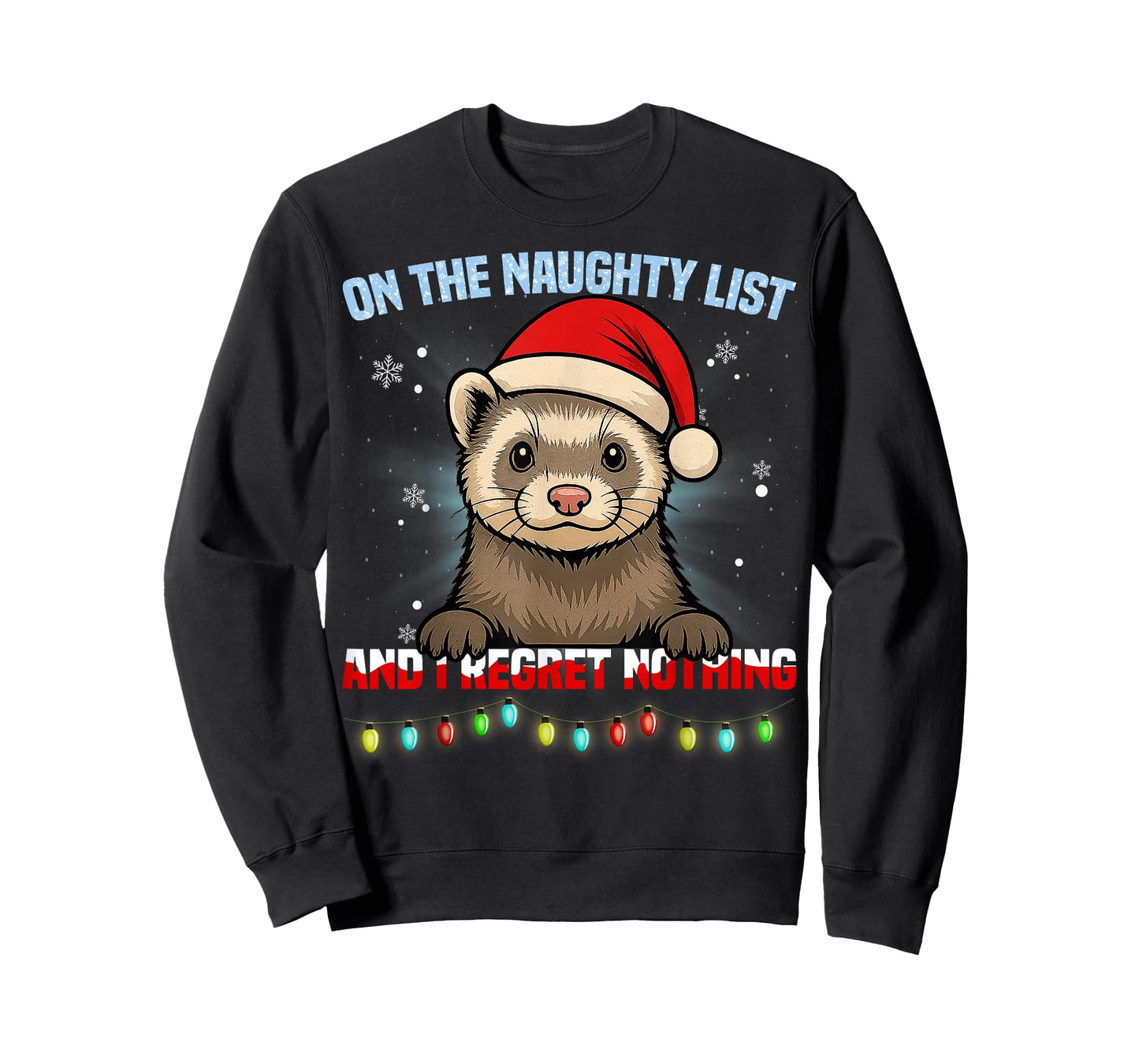 Funny Ferret Christmas Santa Hat Xmas Gifts Men Women Kid T-Shirt