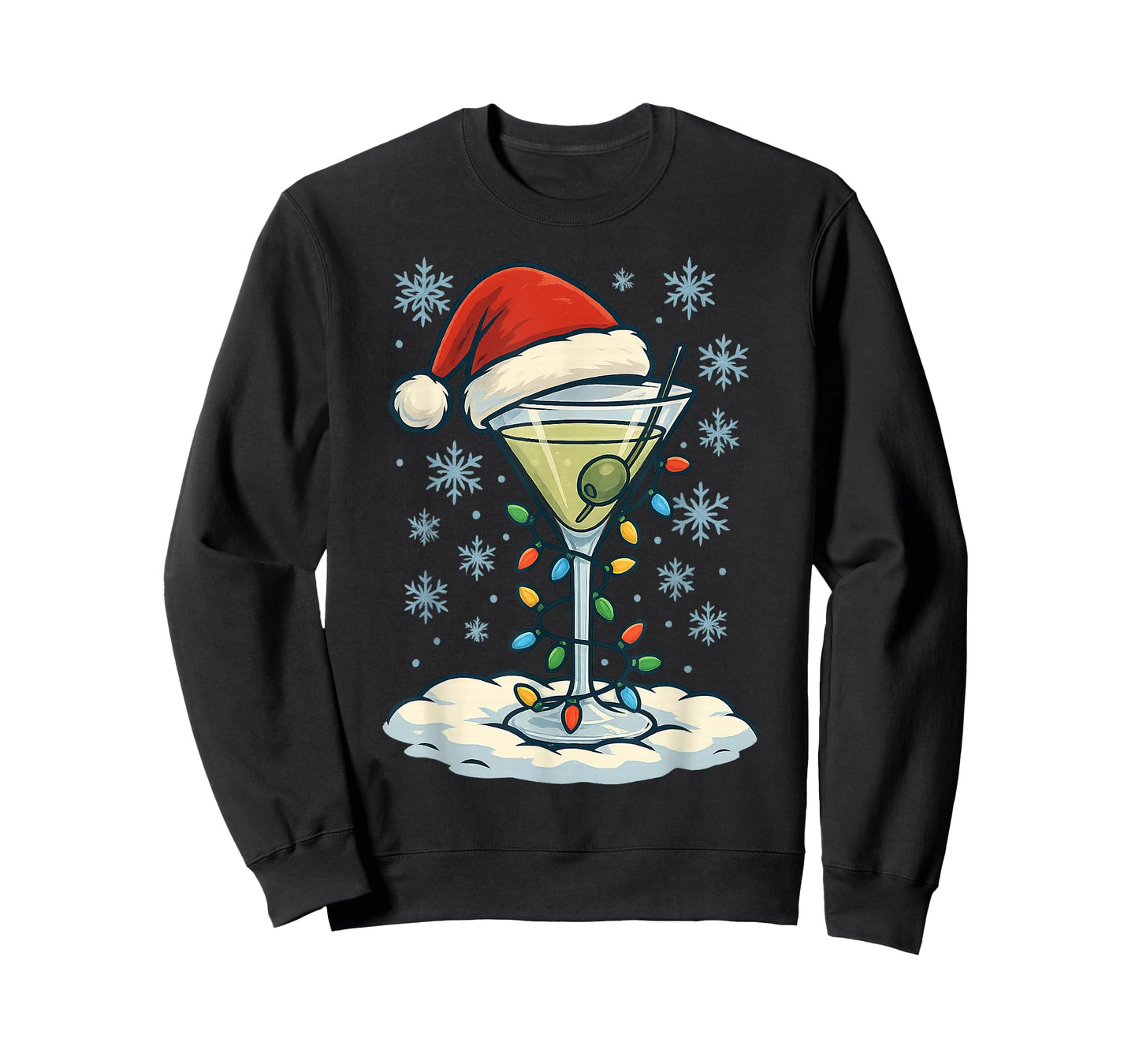 Fun Christmas Lights Wrapped On Dirty Dry Martini Lover T-Shirt