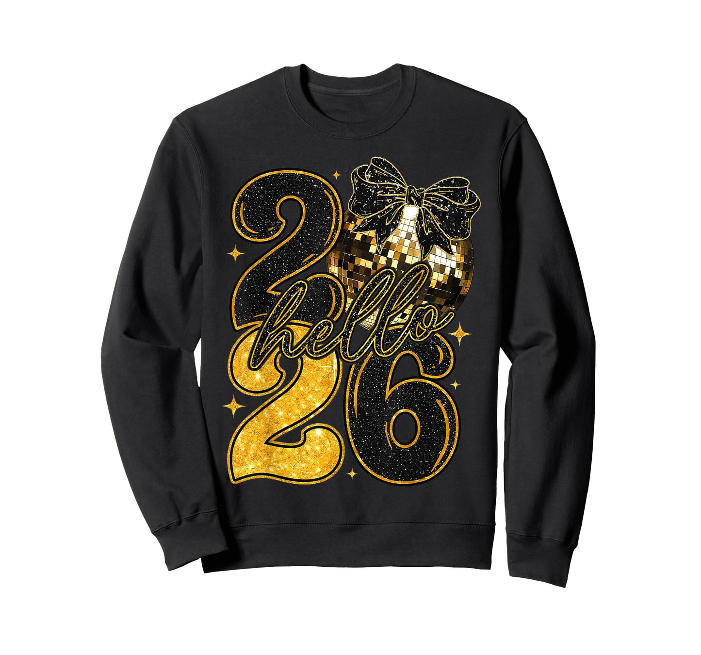 Happy New Year Party Hello 2026 Coquette Bow Family Matching T-Shirt