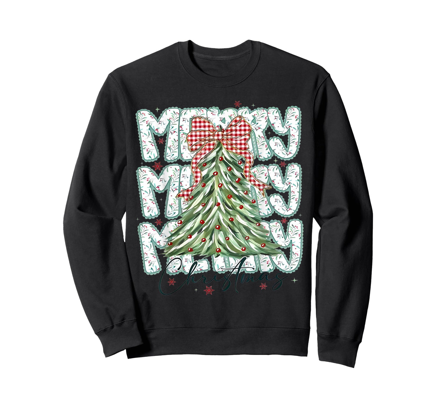 Merry Christmas Coquette Bow Tree Xmas T-Shirt