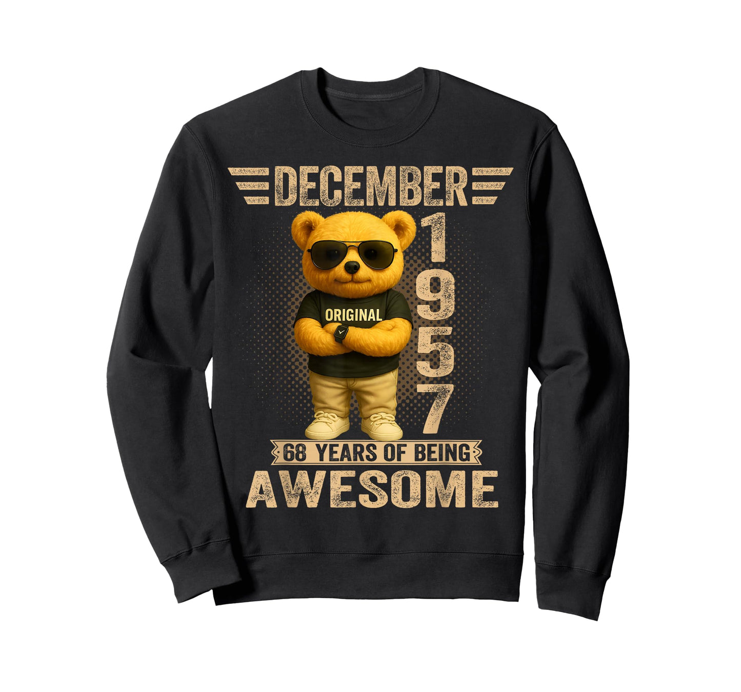 68 Year Old December 1957 Teddy Bear 68th Birthday Men Women T-Shirt