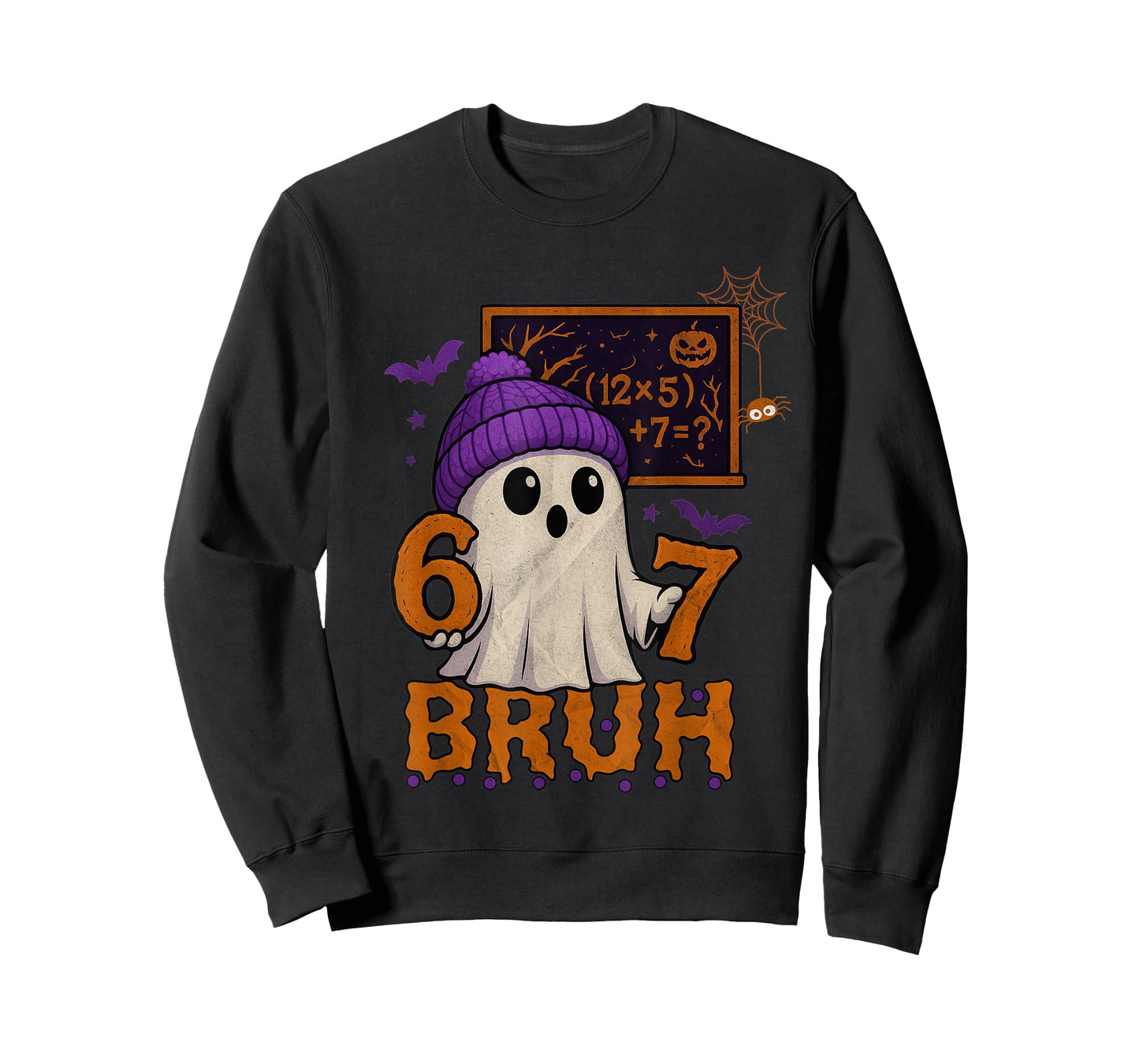 67 Teacher Halloween Ghost Six Seven Meme Math Equation Bruh T-Shirt