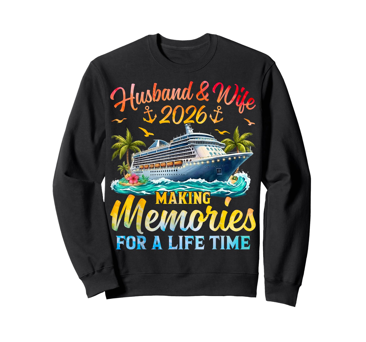 Husband & Wife 2026 Making Memories Cruise Matching Couple T-Shirt
