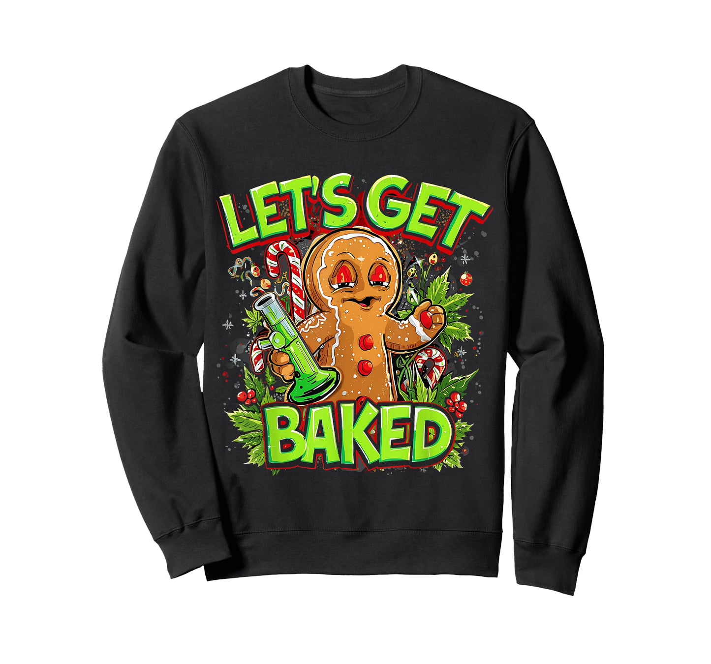 Let’s Get Baked Funny Gingerbread Christmas Design T-Shirt