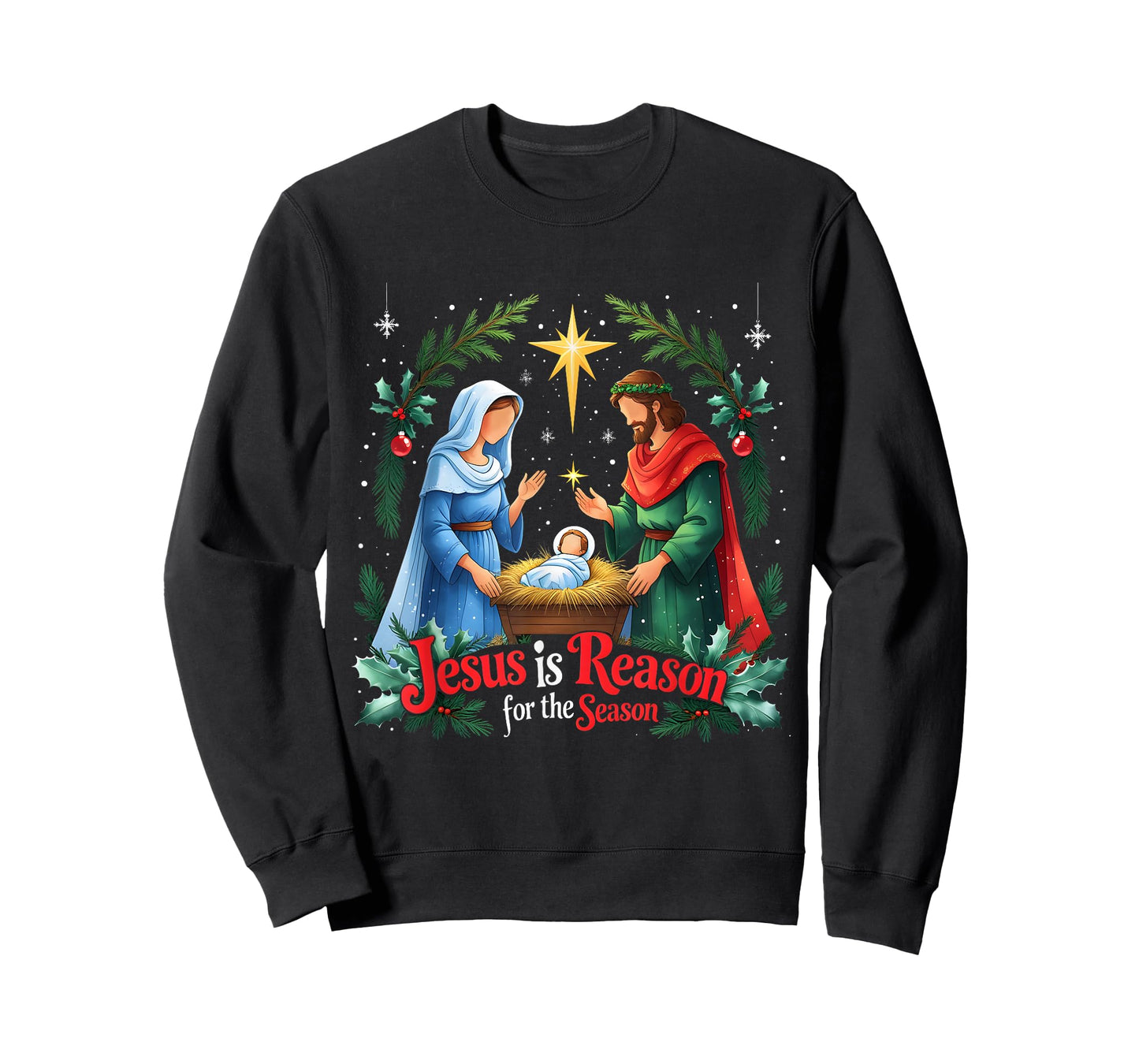 Jesus Reason for The Season Nativity Christmas Design T-Shirt