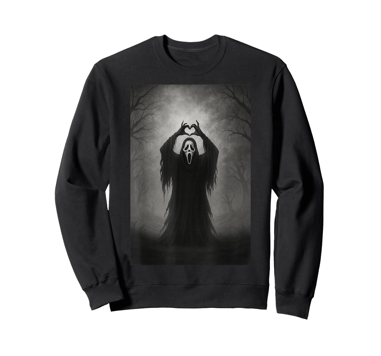 Retro Scary Ghost Love Hands Funny Horror Halloween Costume T-Shirt