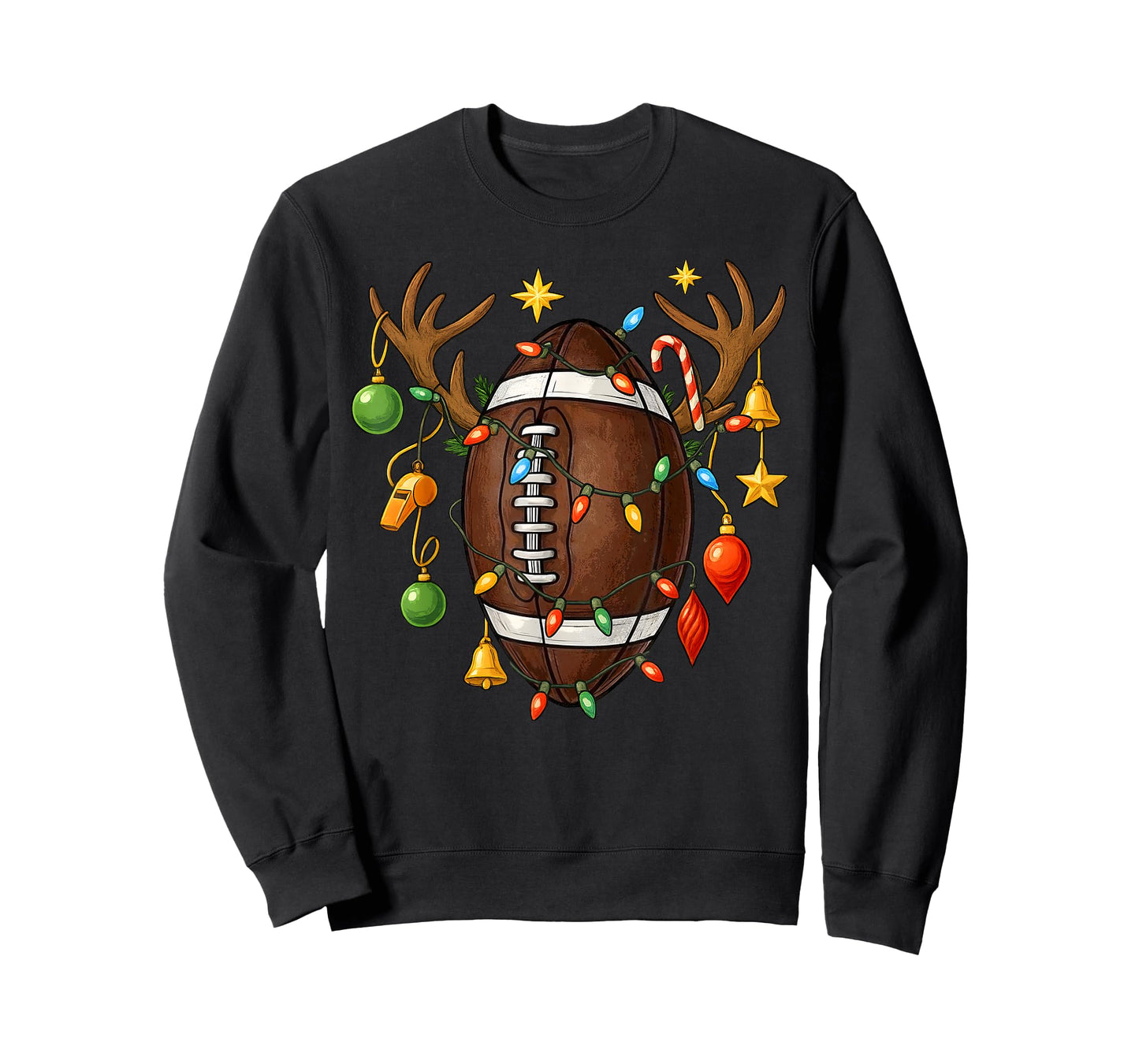 Football Reindeer Antlers Christmas for Men Women Teen Kids T-Shirt