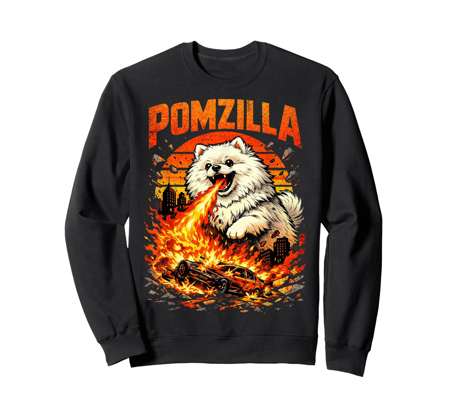 Pomzilla Pomeranian Dog Lover Vintage Monster Pom Dog T-Shirt