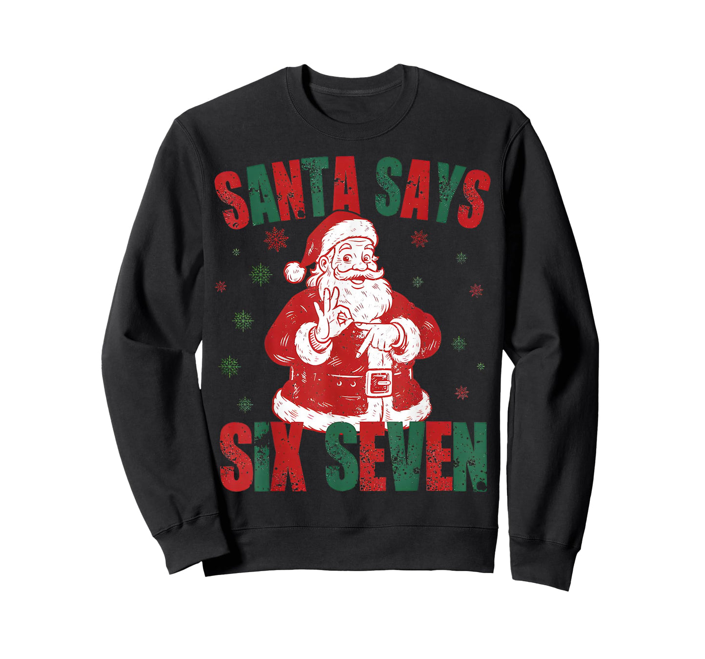Retro Santa Says Six Seven 67 Meme Christmas T-Shirt