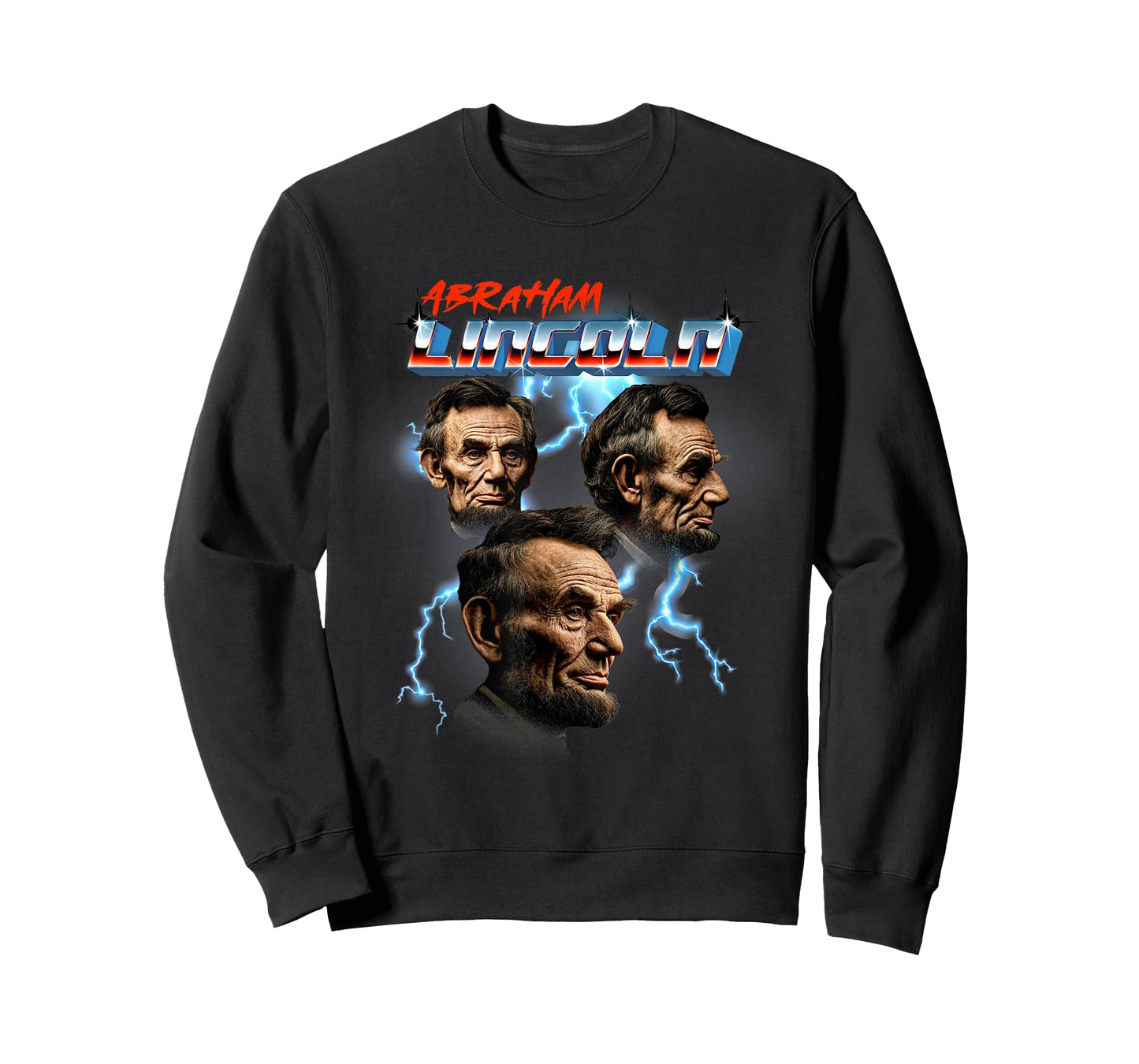 Mens Womens Retro 80s Heavy Metal Rock Band Abraham Lincoln T-Shirt