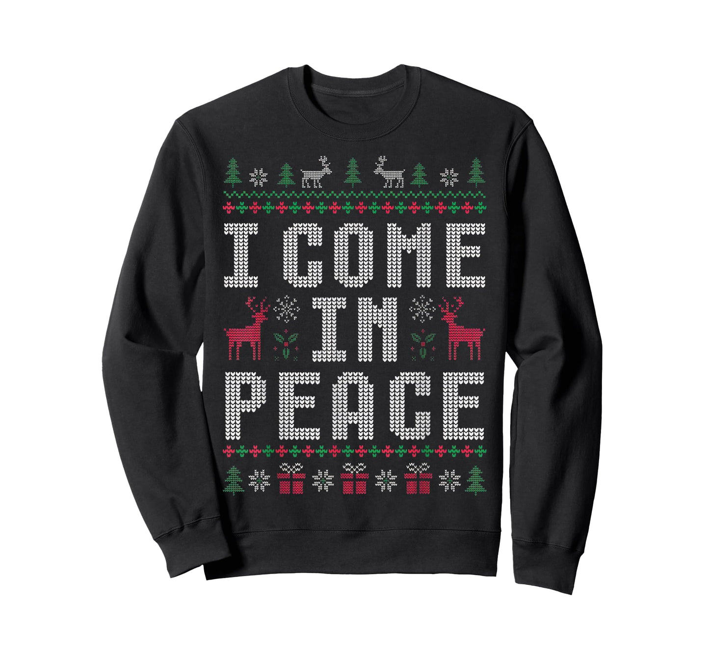 I Come in Peace Couple Matching Ugly Christmas Sweater T-Shirt
