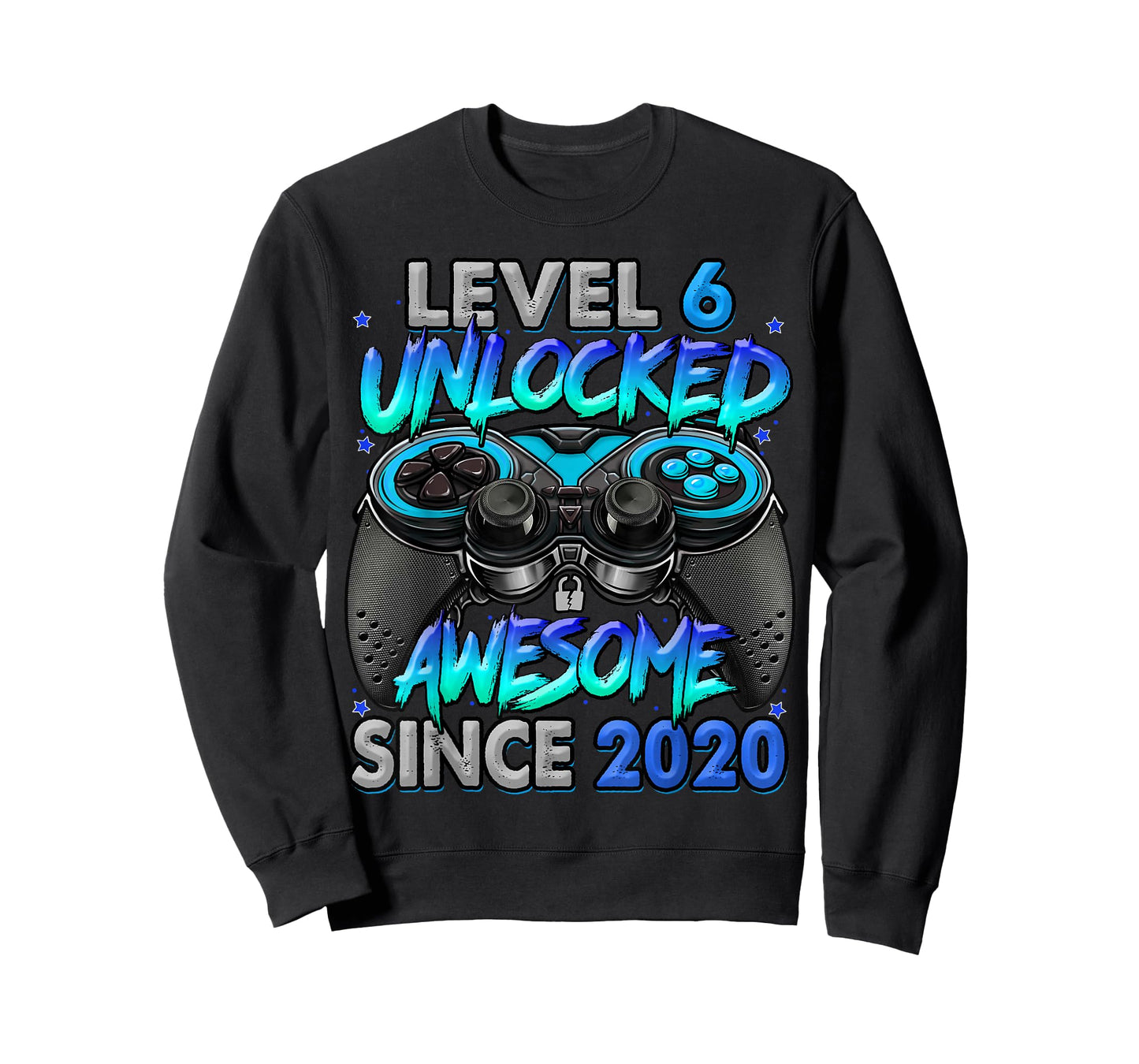 Level 6 Unlocked Awesome Since 2020 6th Birthday Gaming T-Shirt