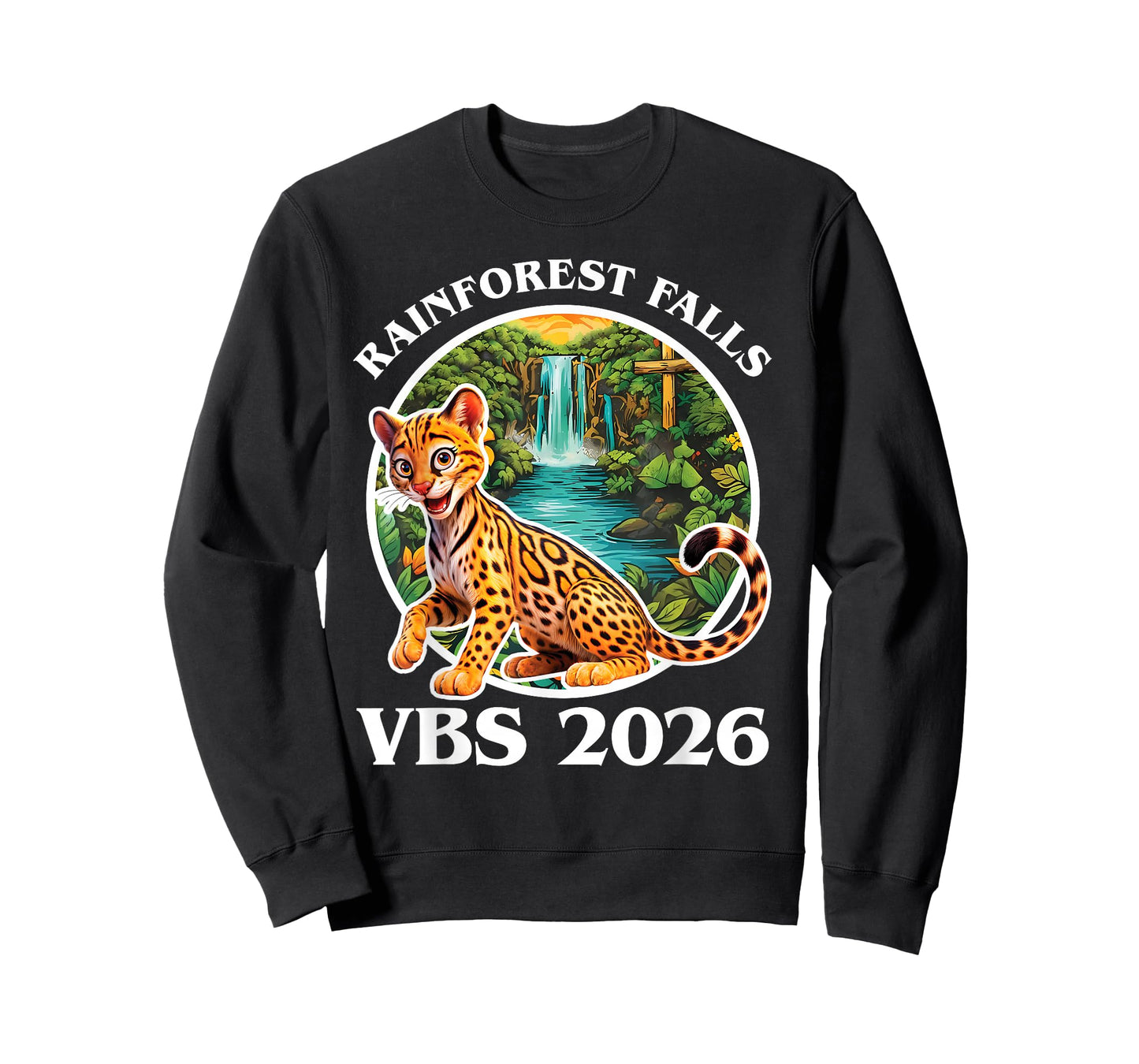 Rainforest Falls VBS 2026 Jesus Faith Bible Verse Kids T-Shirt