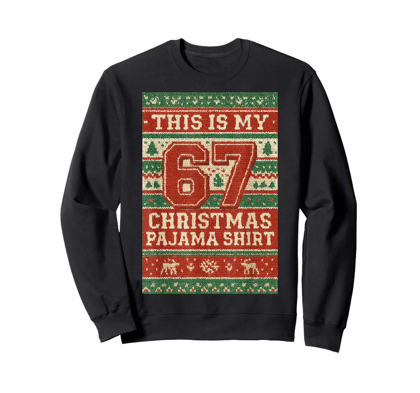 Six Seven 67 Meme 6 7 Holiday Christmas Pajamas Brain Rot T-Shirt