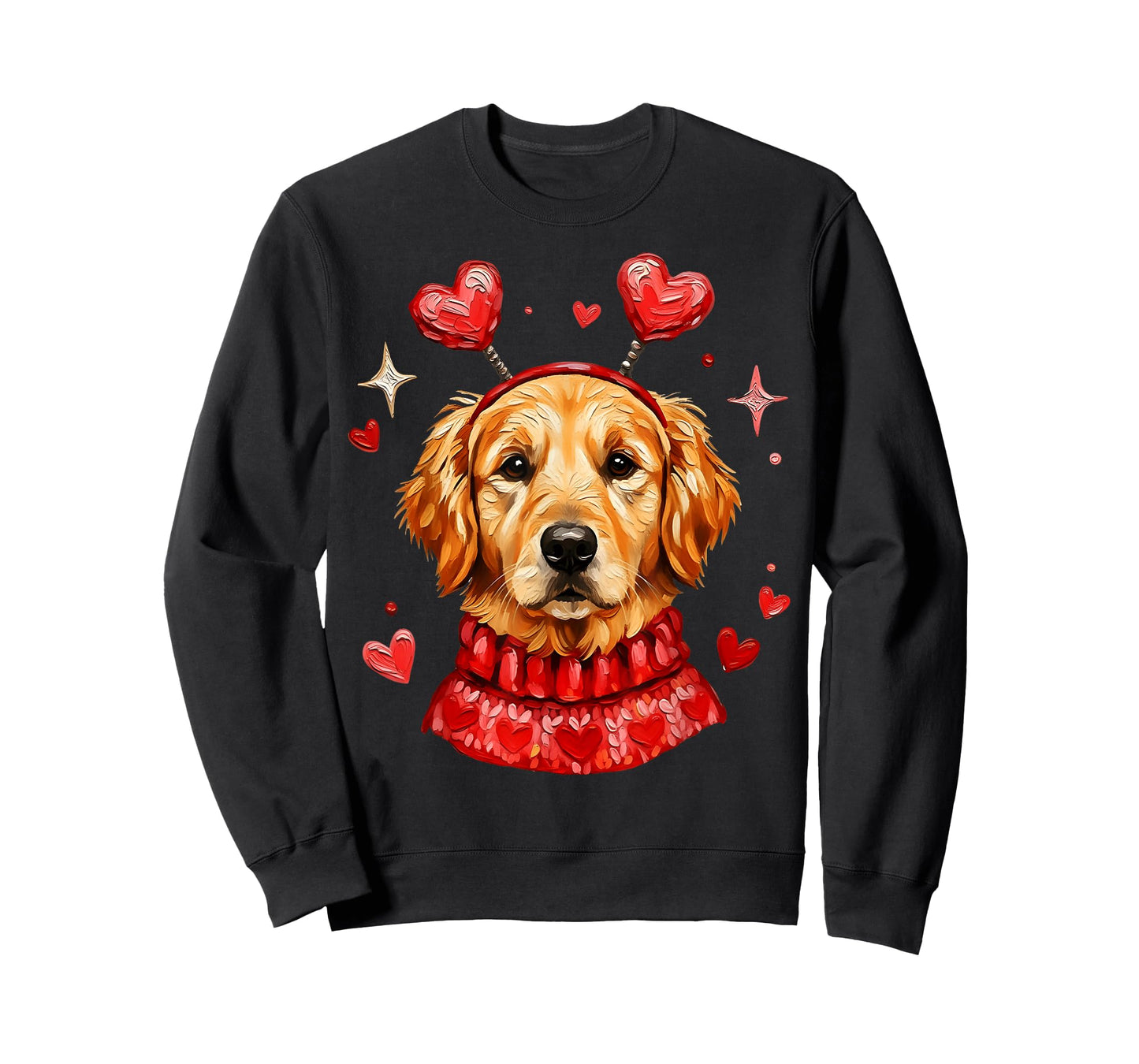Golden Retriever Valentine Cute Heart Dog Mom Dad Dog Lover T-Shirt