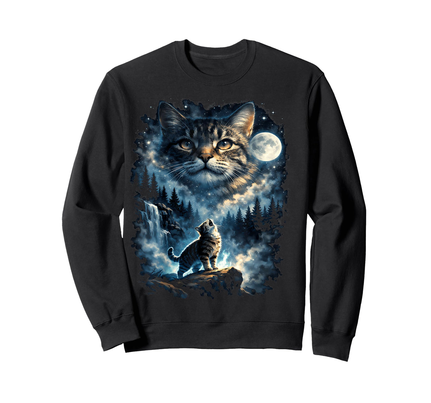 Cat Howling At Moon T-Shirt