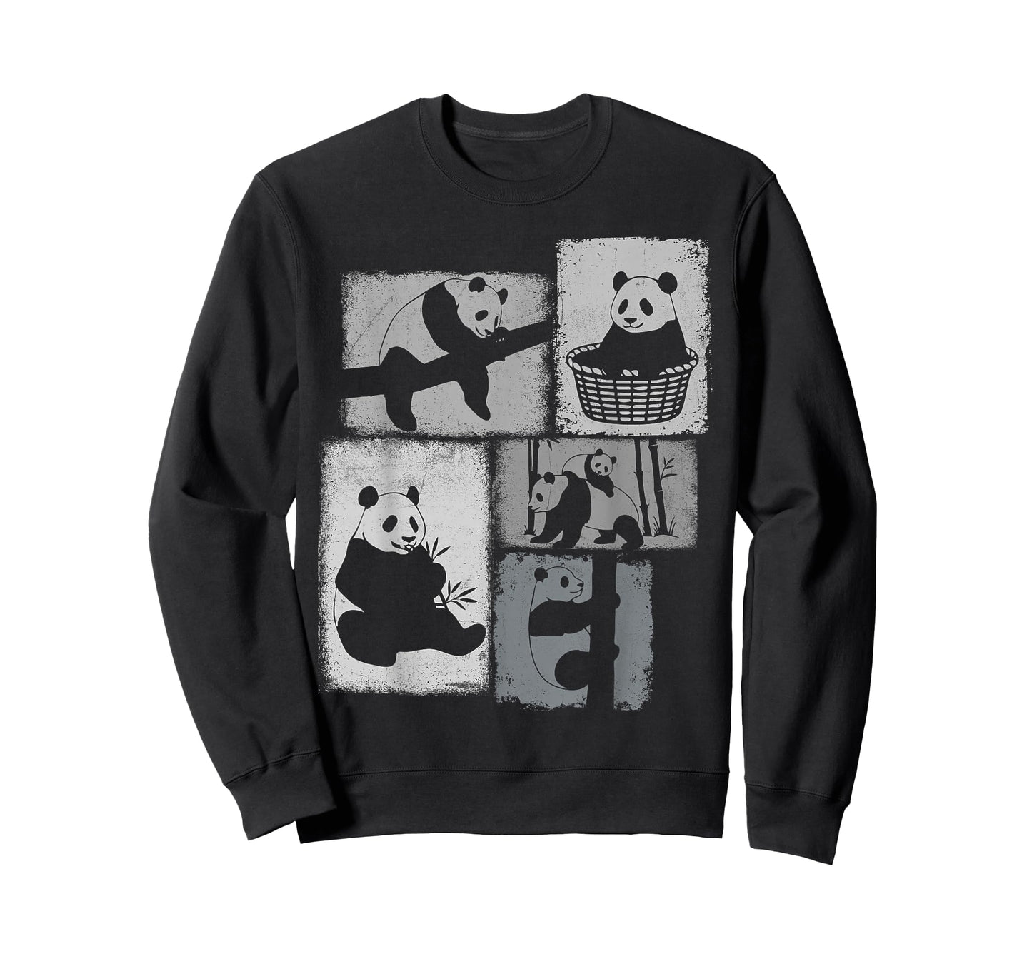 Panda Vintage Collage Bamboo Animal Lover T-Shirt