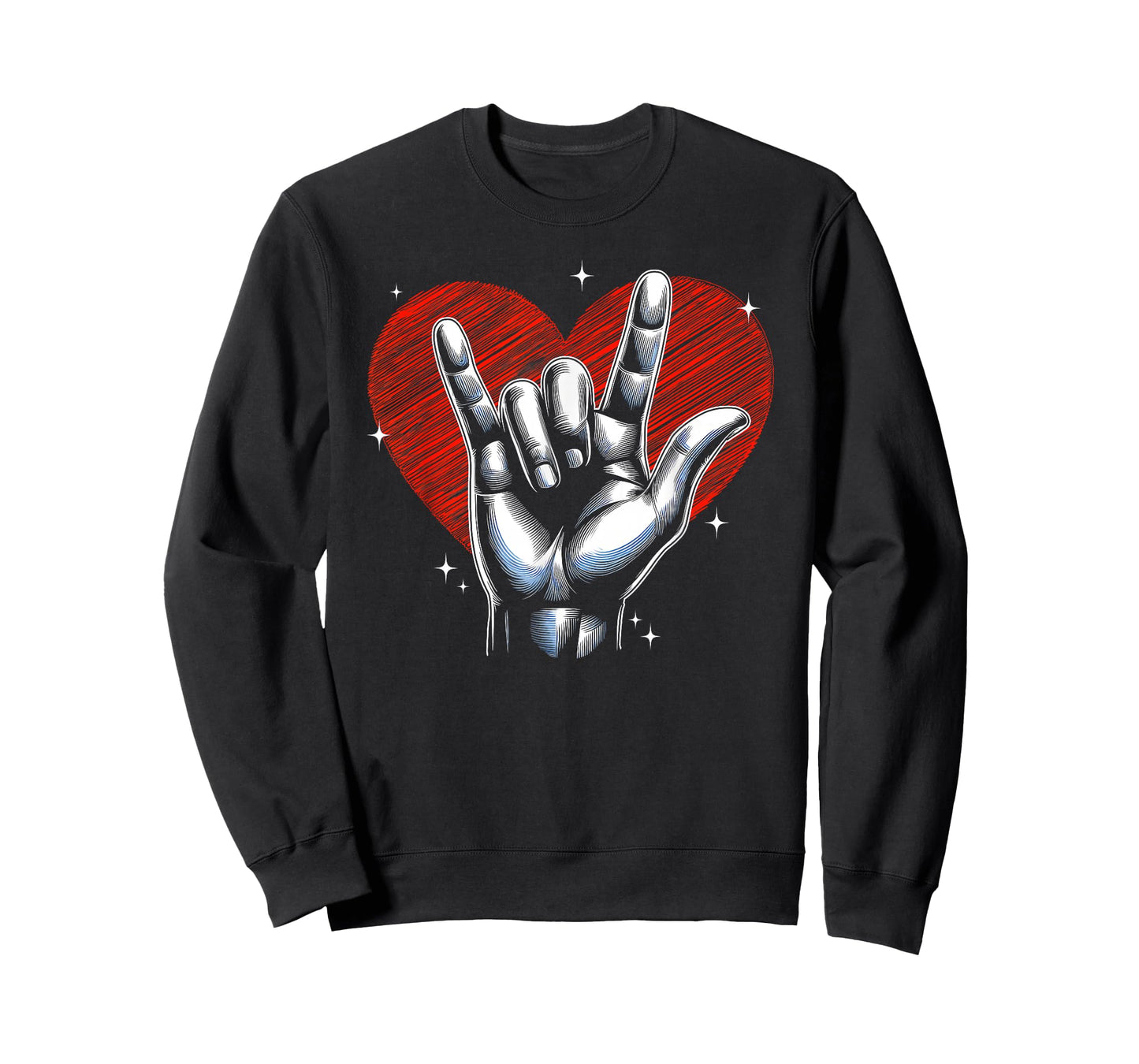 I Love You Hand Sign ASL Heart Women Kids Men Valentine T-Shirt