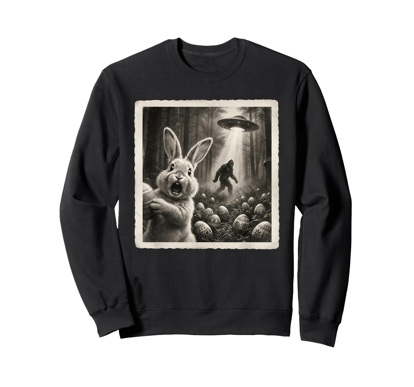 Funny Easter Bunny & Easter, Selfie Bigfoot & UFO, Easter T-Shirt