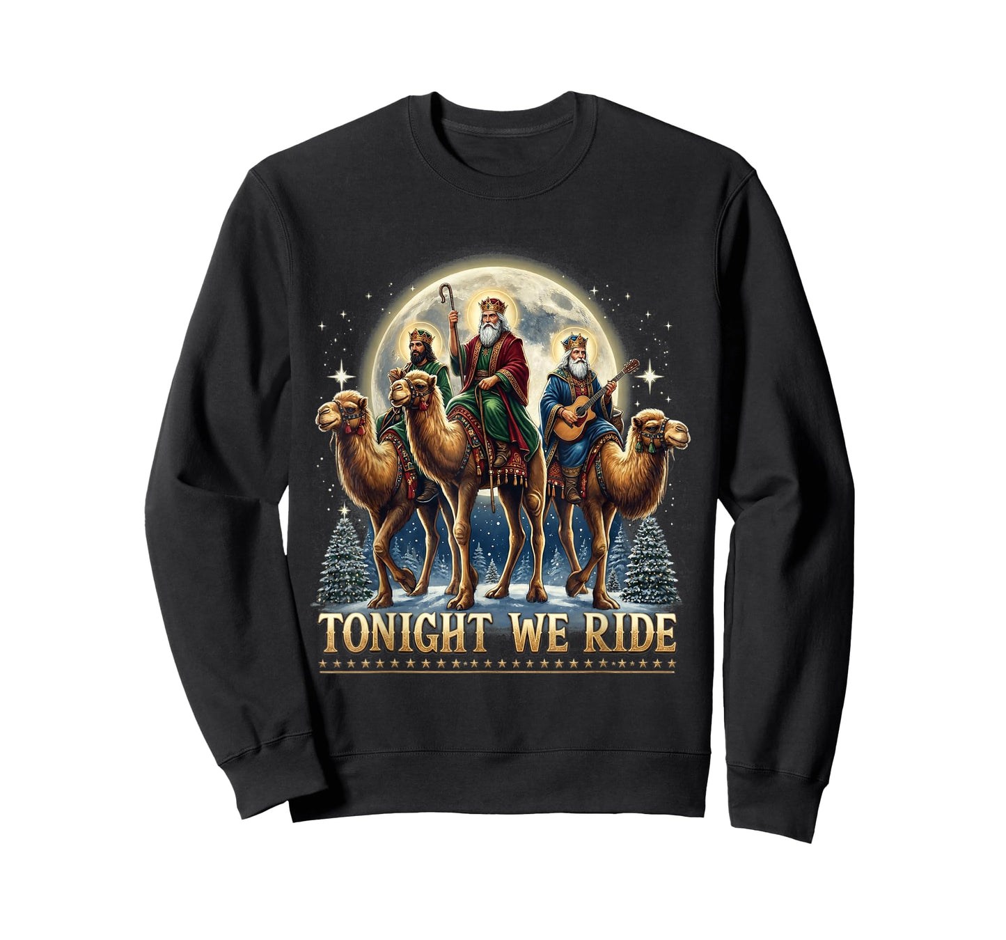 Tonight We re Ride Christmas 3 Wise Men Xmas Jesus Camel T-Shirt
