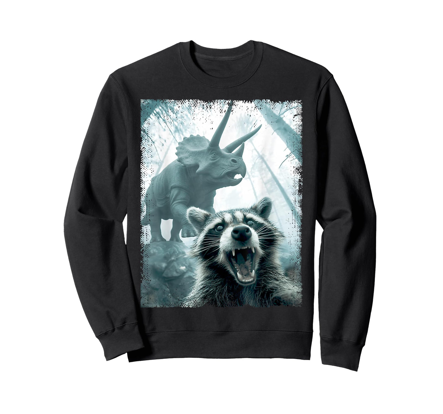 Raccoon Selfie with Triceratops Adventure T-Shirt