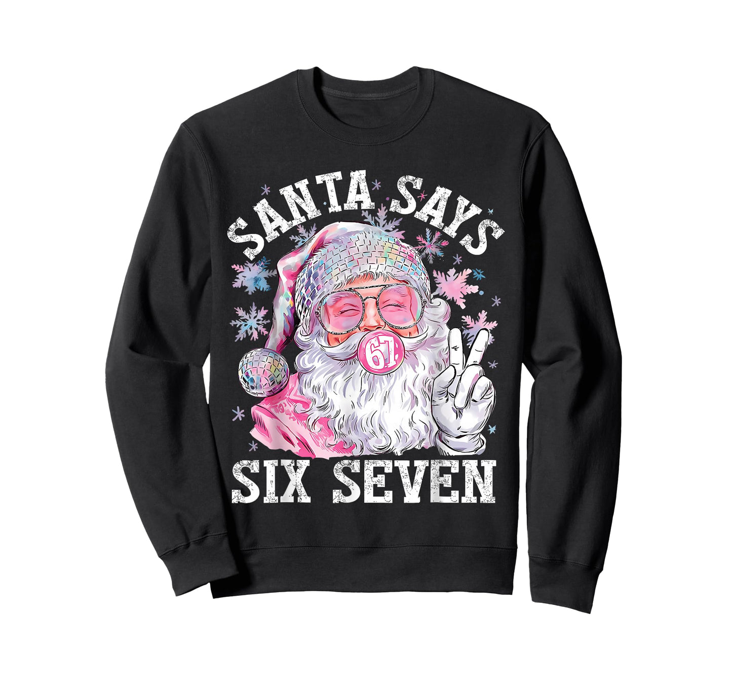 Funny Santa Says Six Seven Christmas 67 Meme Xmas Boys Girls T-Shirt
