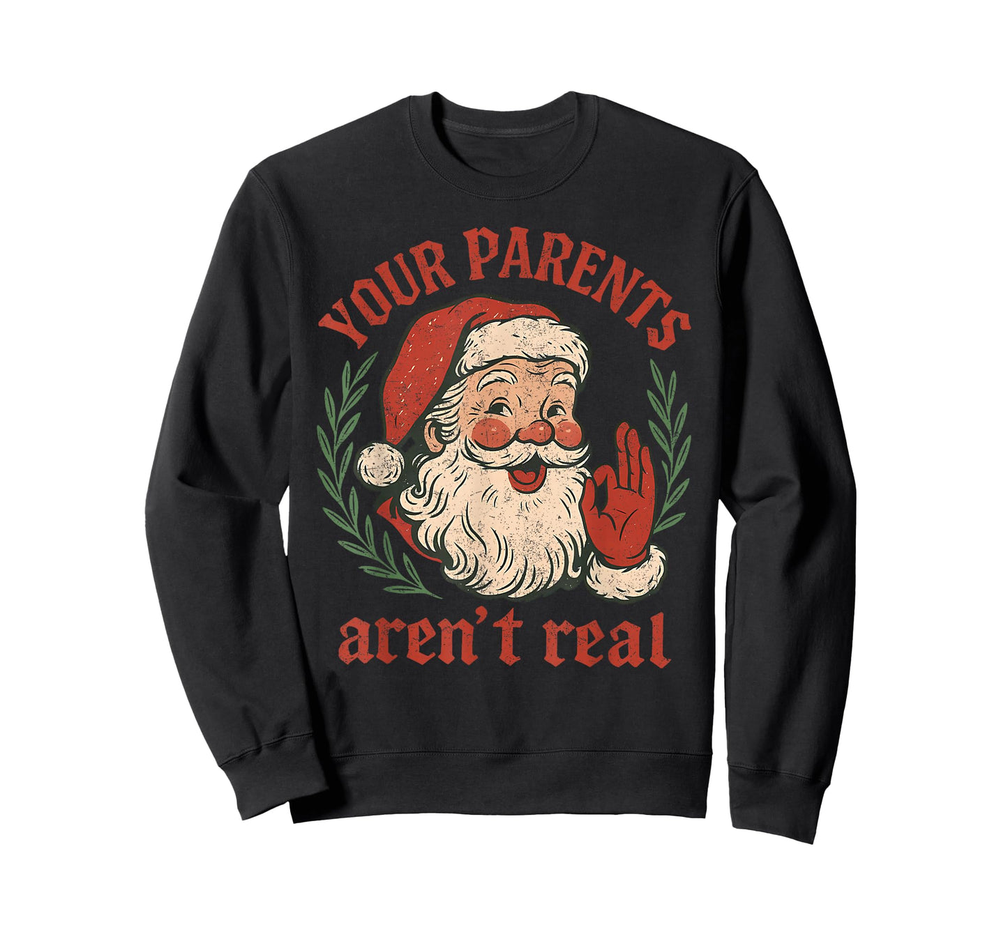 Vintage Your Parents aren't Real Funny Santa Christmas T-Shirt