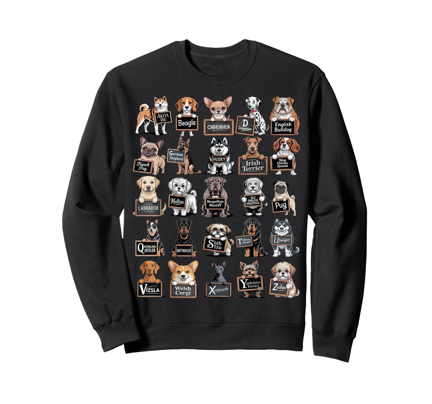 ABC Dog Breeds T-Shirt - Alphabet Dogs Educational Learning T-Shirt