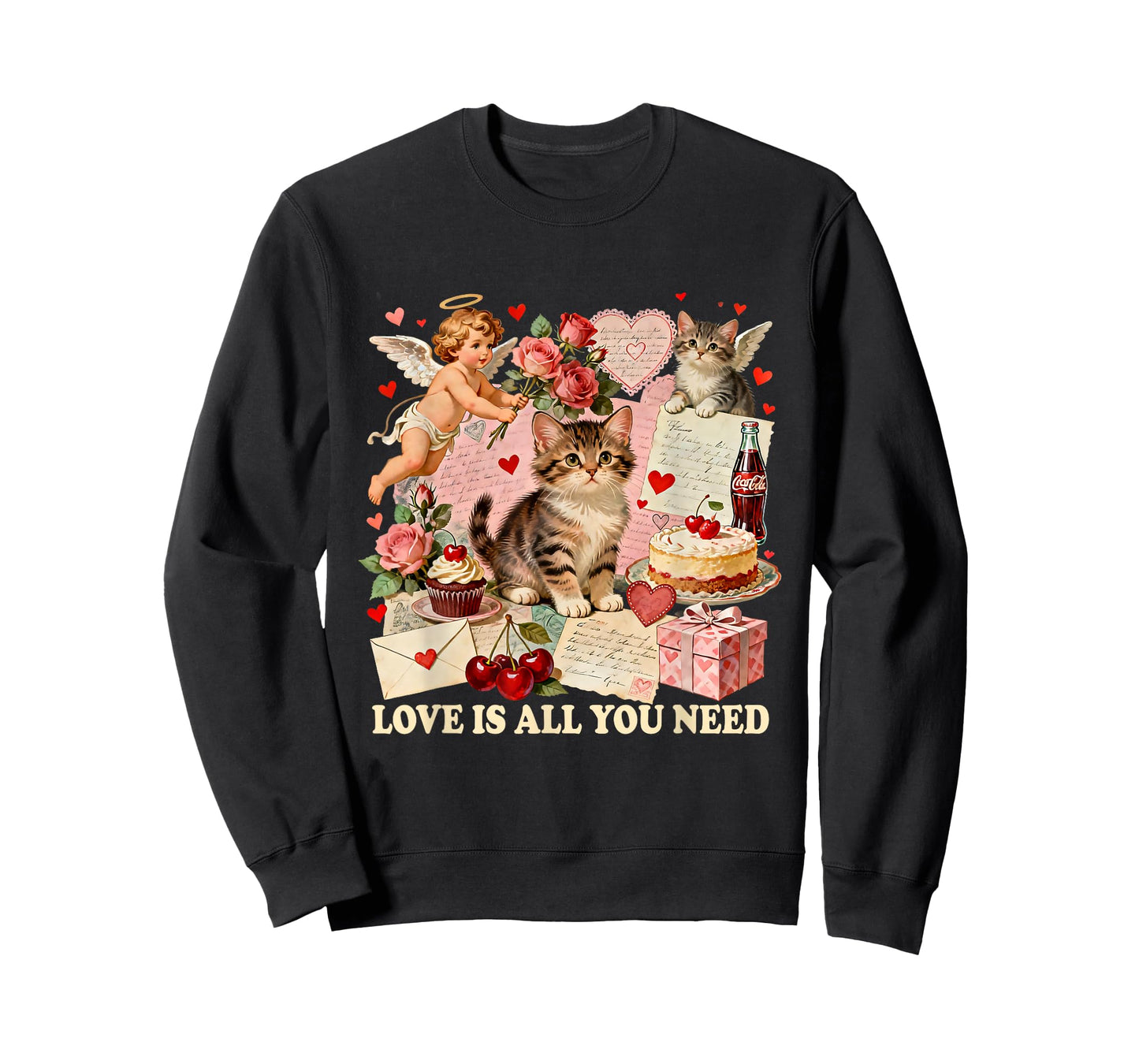 Love is All You Need Cute Valentine Cat Gift T-Shirt