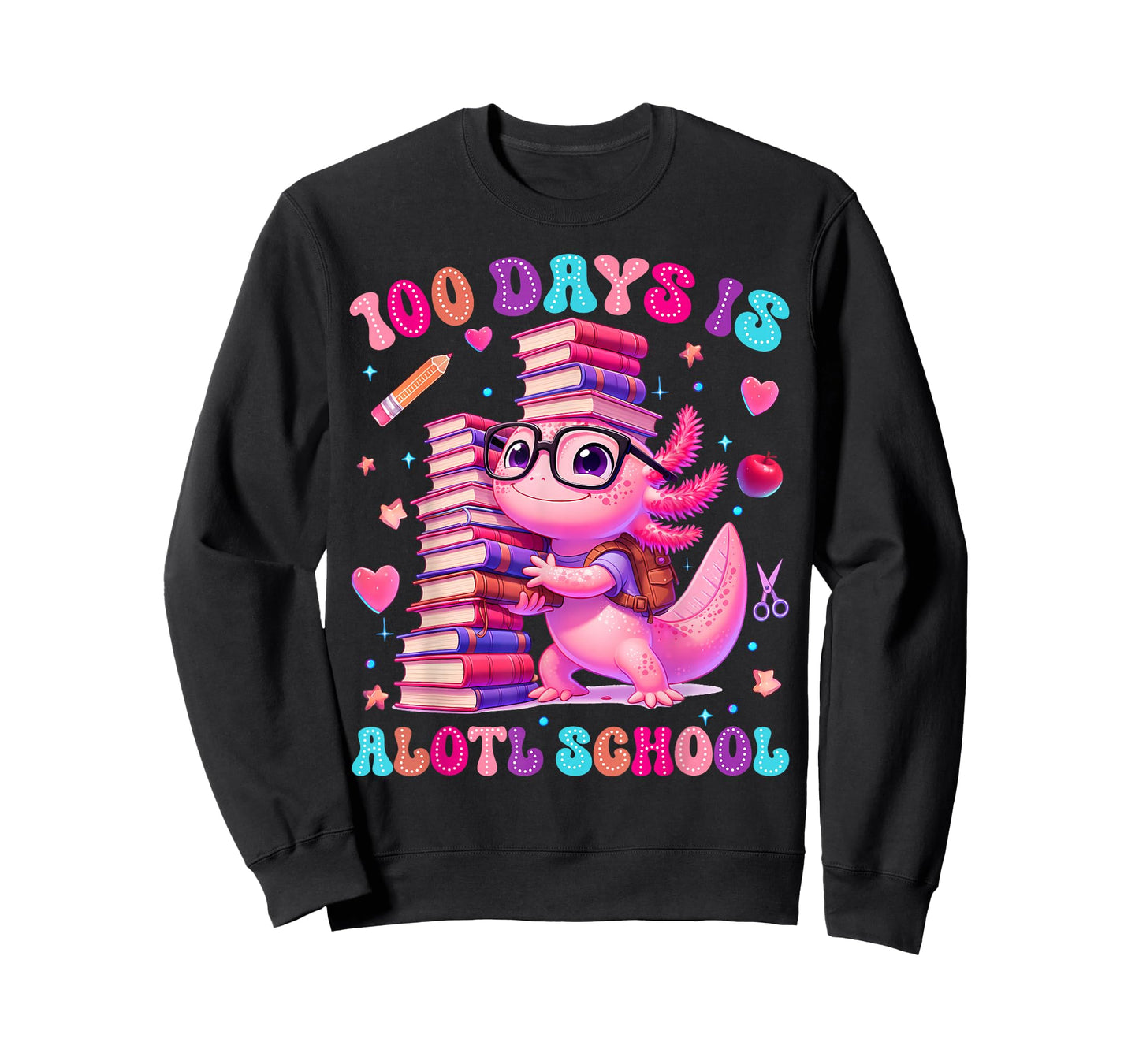 100 Days is Axolotl School Funny Kids Boys Girls T-Shirt