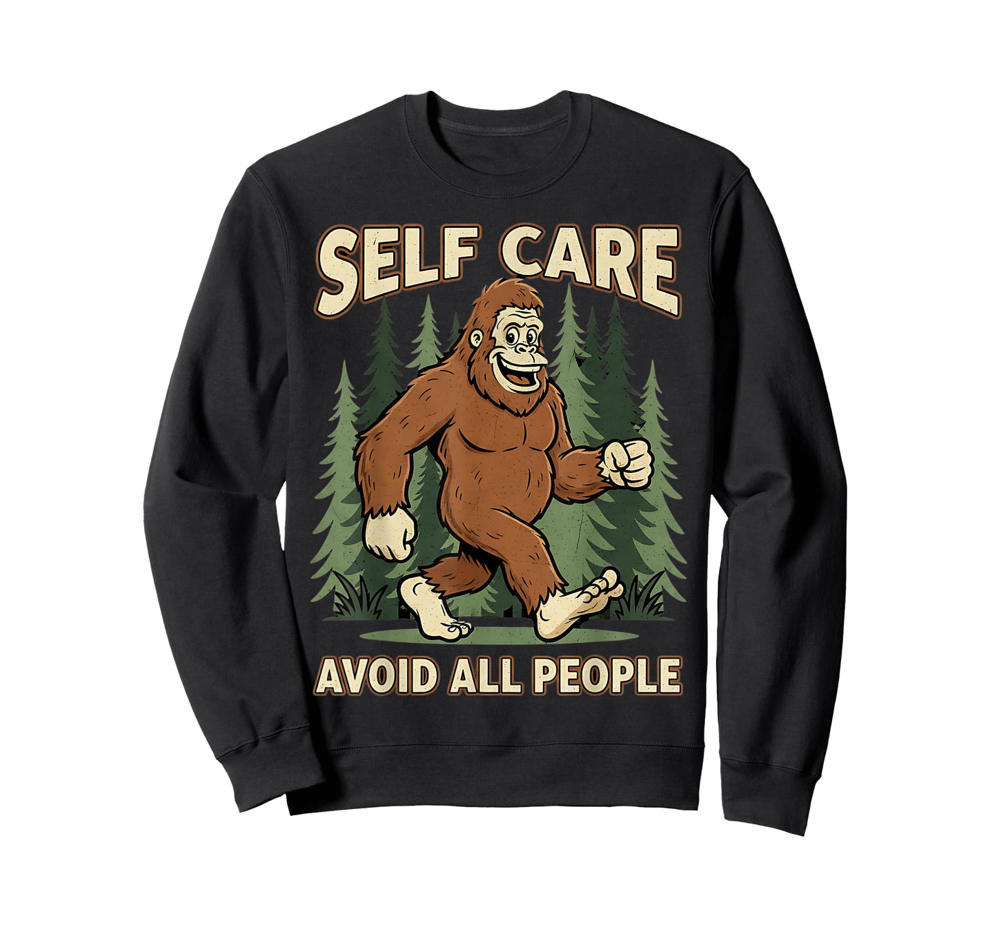 Self Care Mental Health Funny Bigfoot Graphic T-Shirt