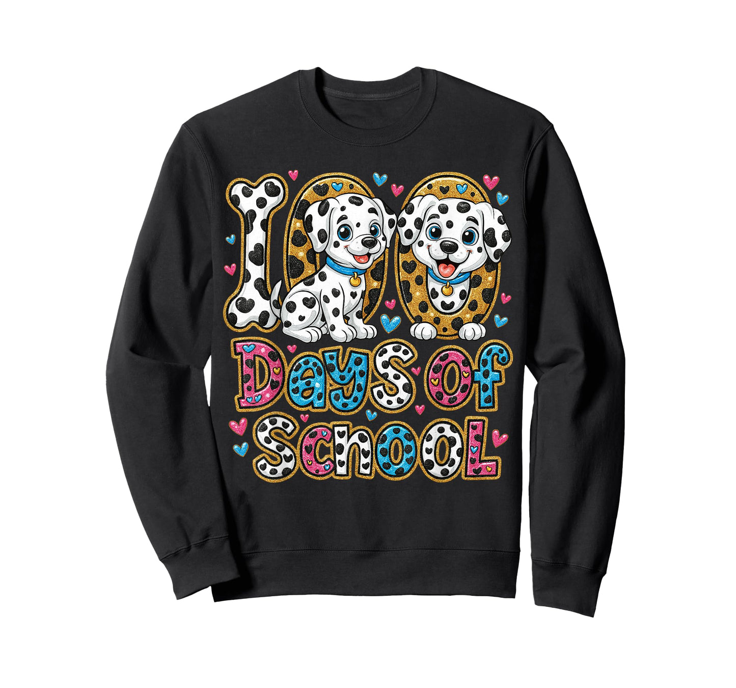 Preppy 100 Days of School Dalmatian Dog Teachers Kids T-Shirt