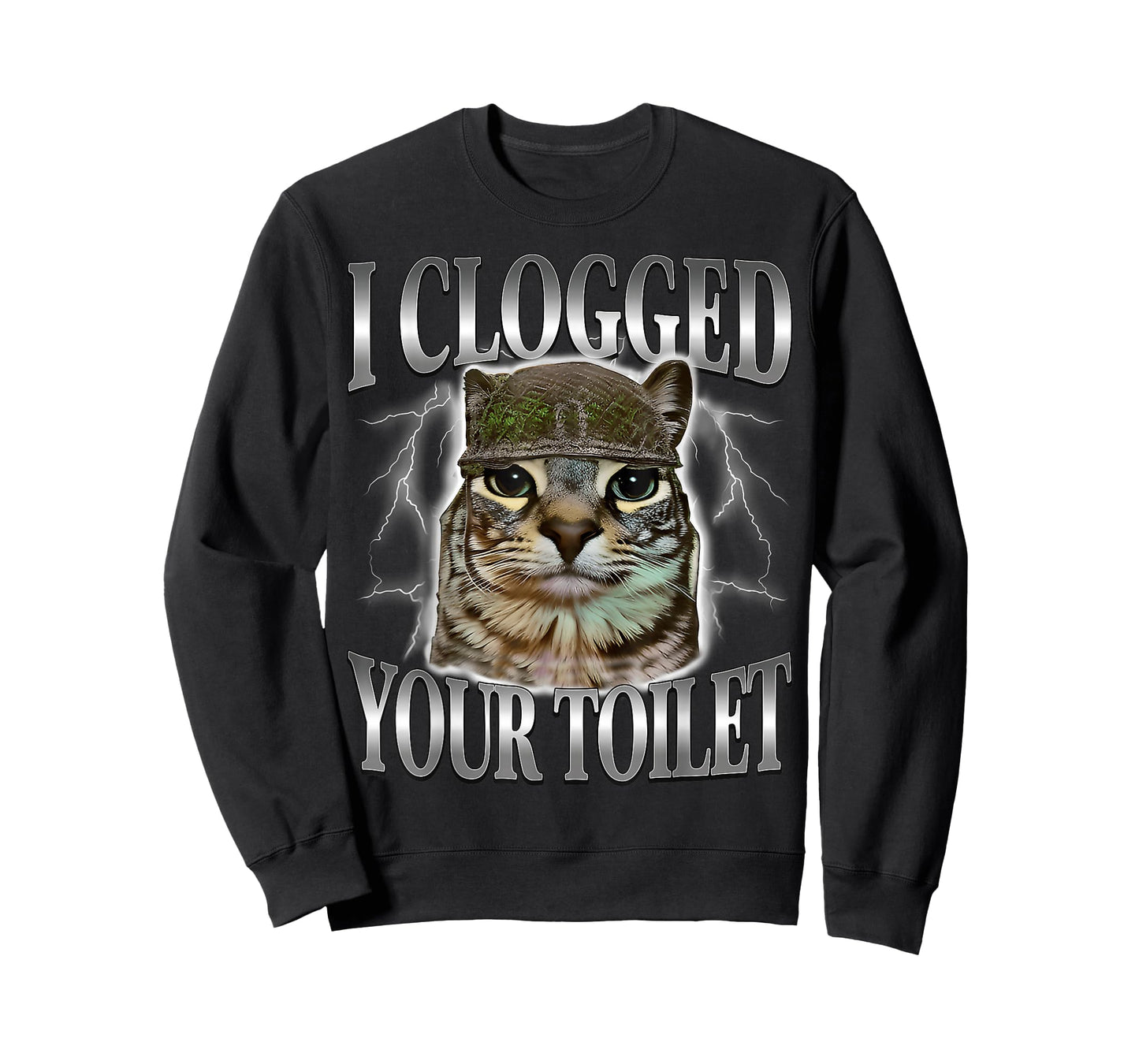 I Clogged Your Toilet Funny Stupid Brainrot Staring Cat Meme T-Shirt