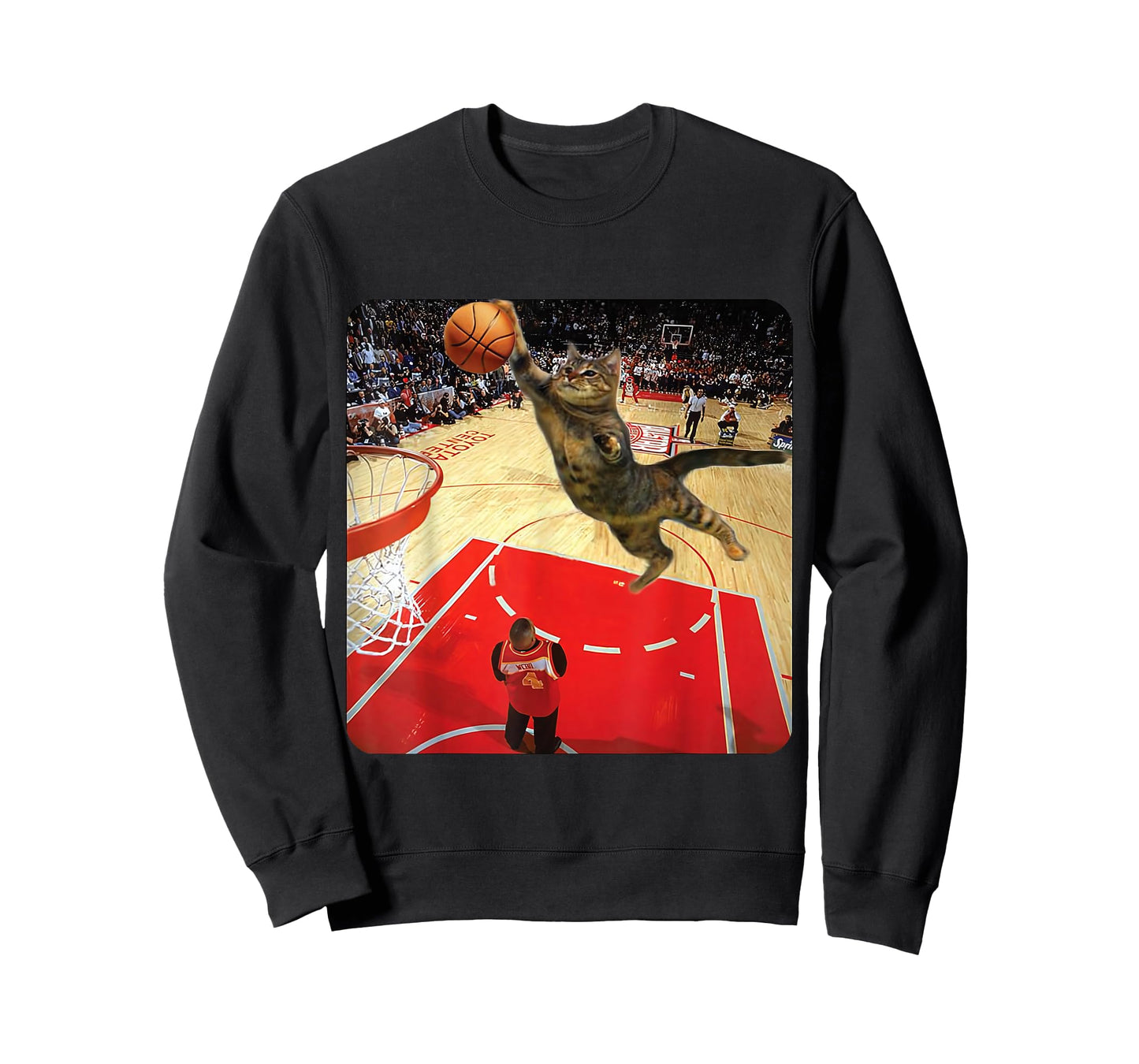 Vintage Funny Cat Dunking Basketball Meme Humor Cat Lovers T-Shirt