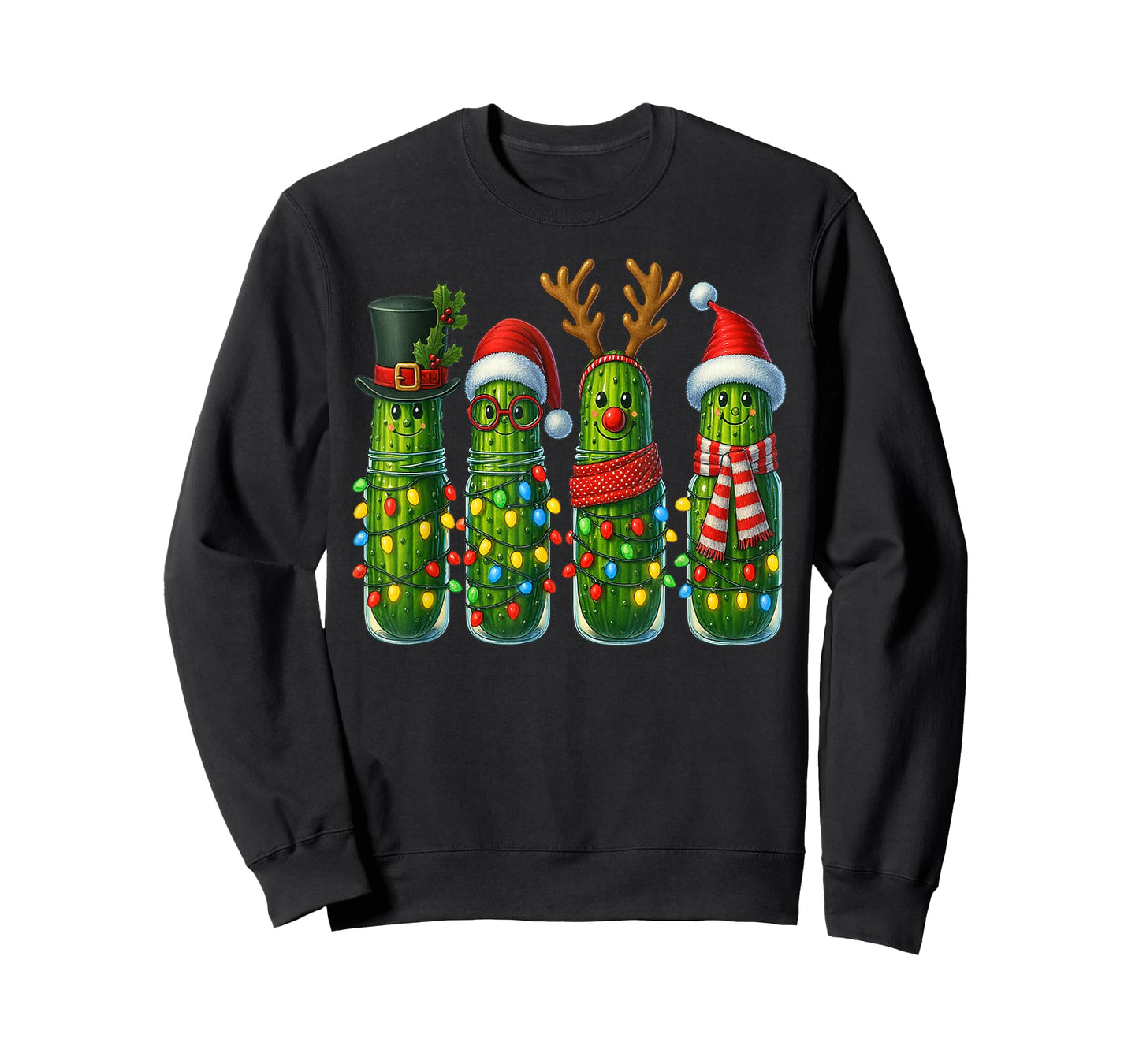 Christmas Pun Pickle Lights Funny Vegetable Holiday Family T-Shirt