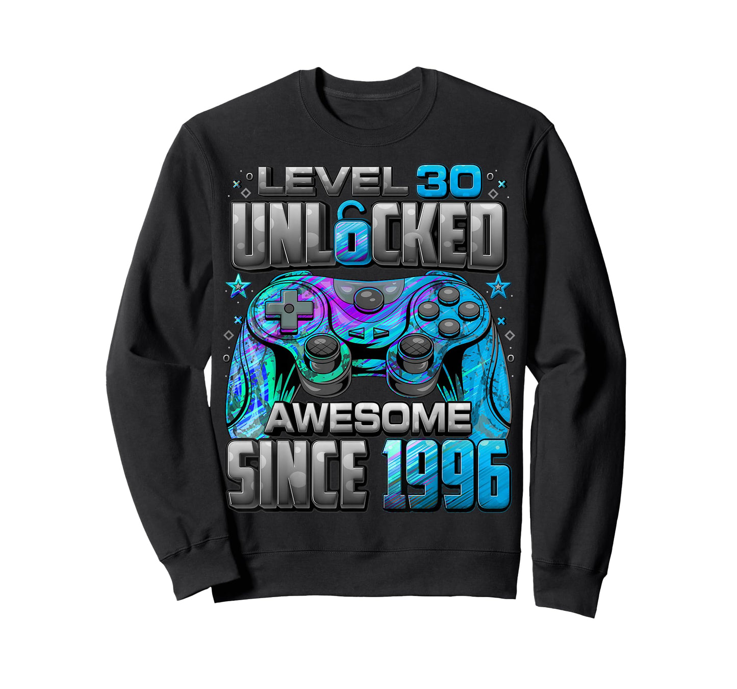 Level 30 Unlocked Awesome Since 1996 30th Birthday Gaming T-Shirt