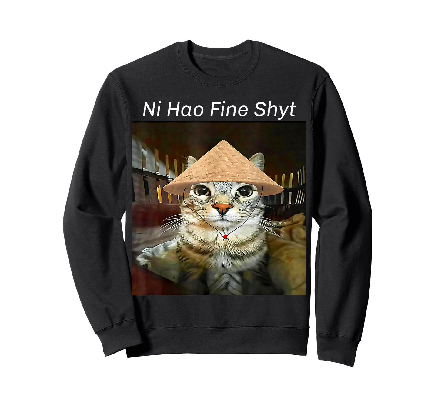 Ni Hao Fine Shyt Cat Funny Cute Meme T-Shirt